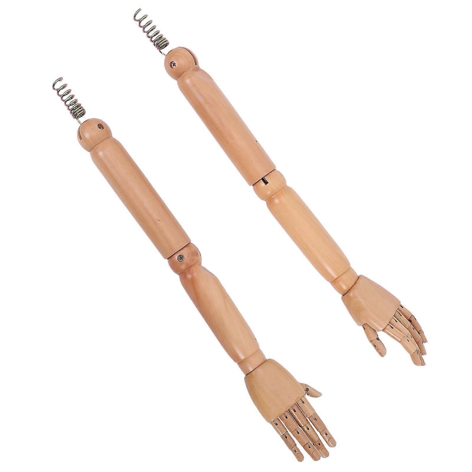 1Pair Mannequin Arm Replacement with Bendable Joints Realistic Wooden Arm Model