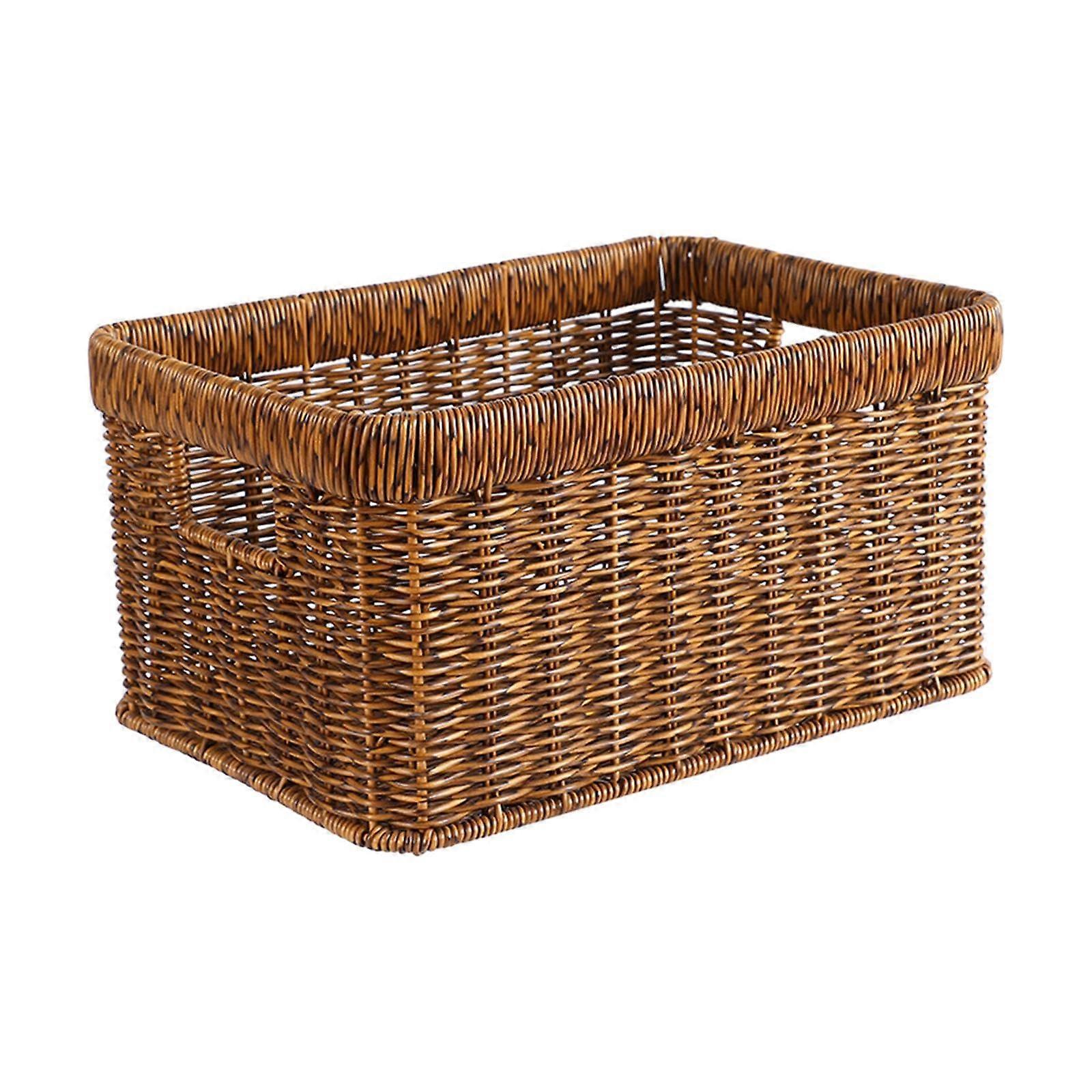 Storage Woven Basket Handmade Woven Organizer For Shelf And Countertop 40 Cm X 30 Cm X 20 Cm