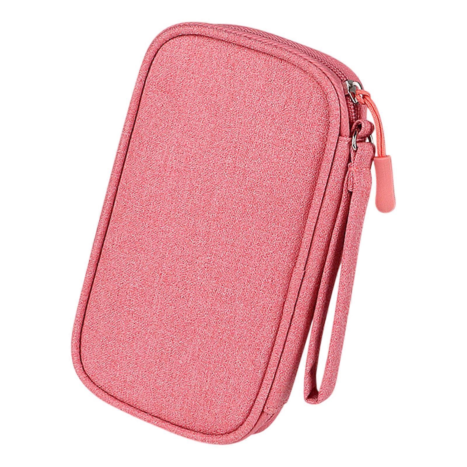 Practical Digital Supplies Management Box for Tidying Home and Office Large Capacity Cords Organizers Polyester  S Pink