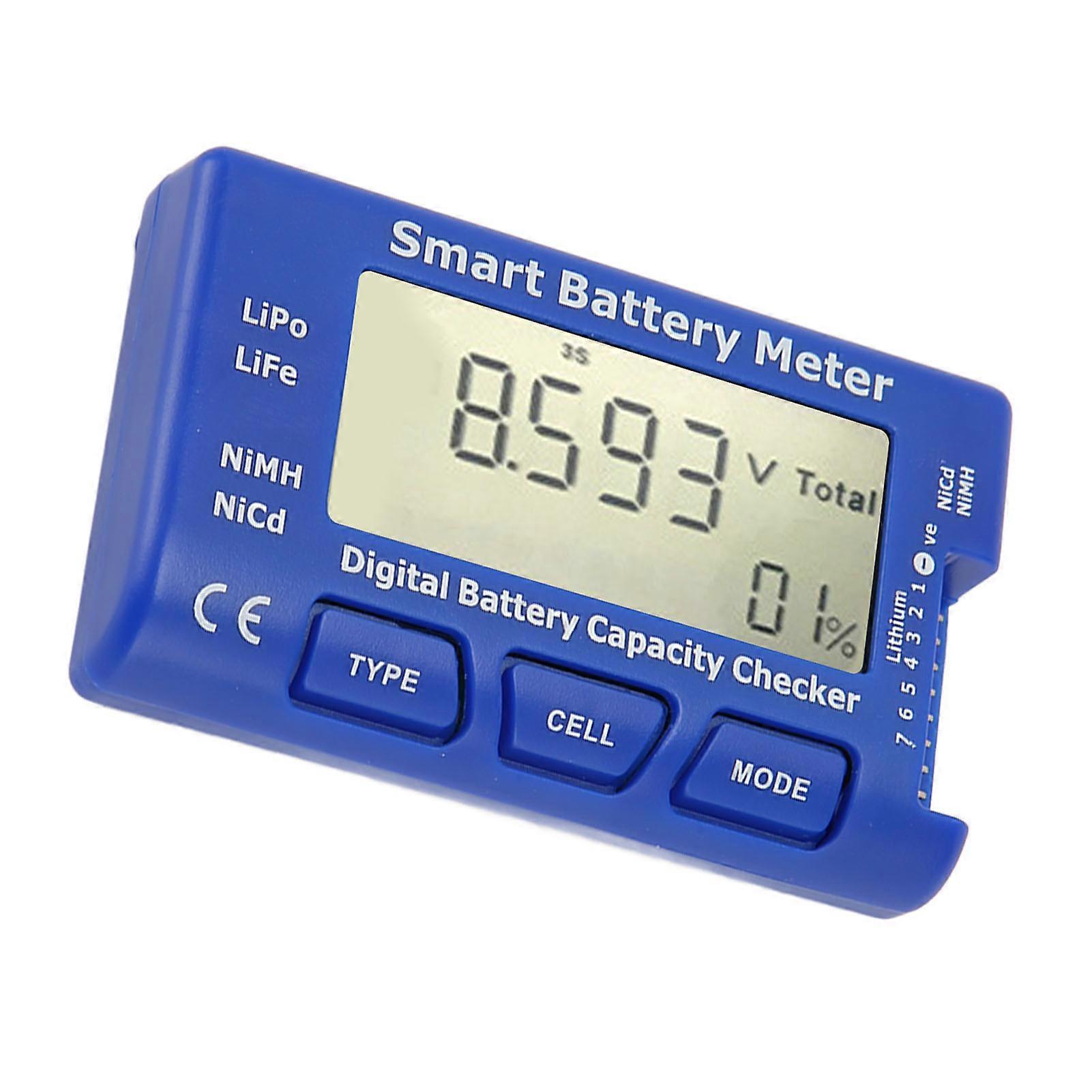 Battery Meter 5 in 1 Multifunctional Digital Battery Checker with LCD Display for Battery Capacity Voltage Balance Resistance 6.5V‑29.4V