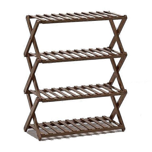 Stackable Shoe Rack with 4Tier Foldable Storage Shelf for Closet and Entryway, 50cm