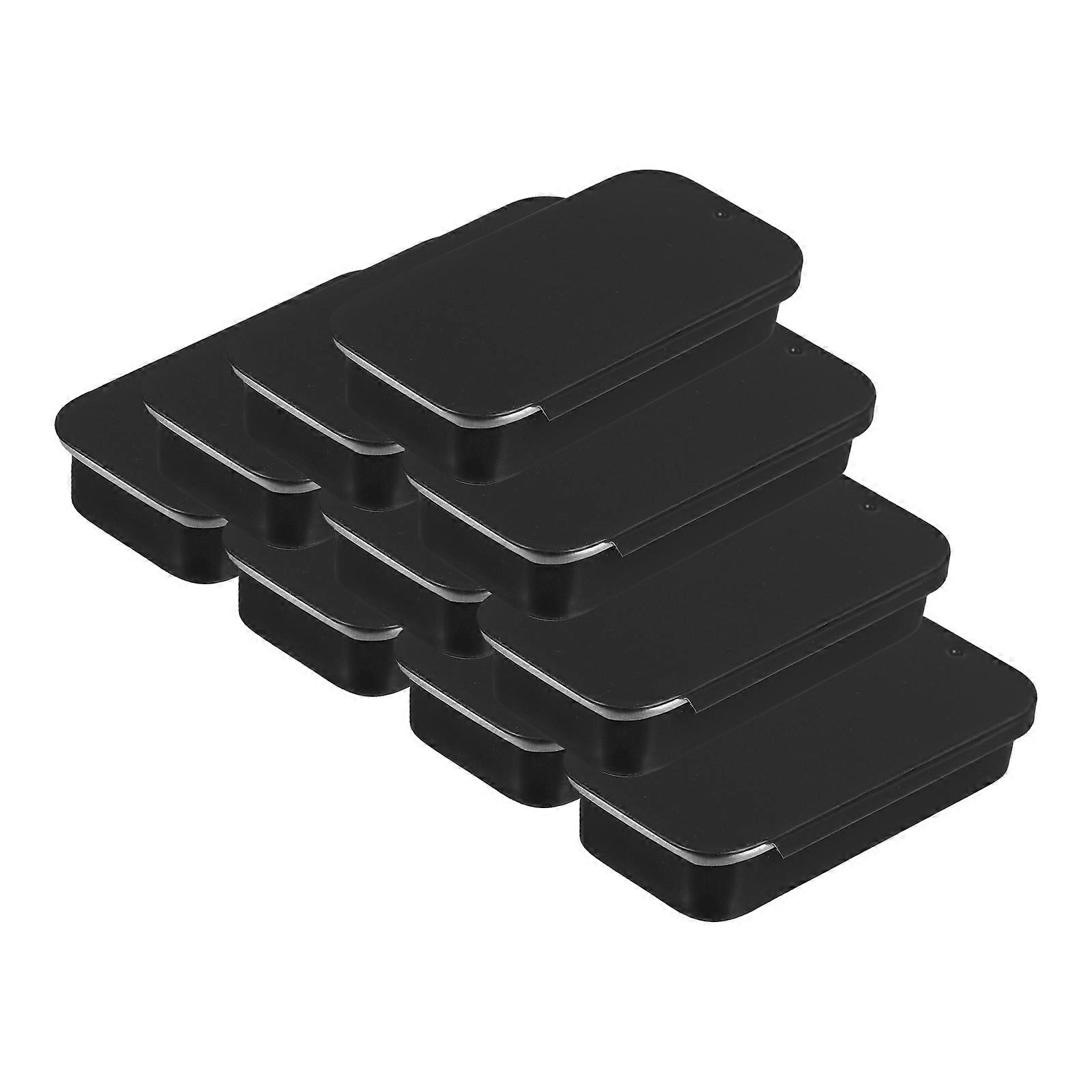 Small Tinplate Box Rectangular Storage Box For Home Use Slide Design Portable Needs 10Pcs