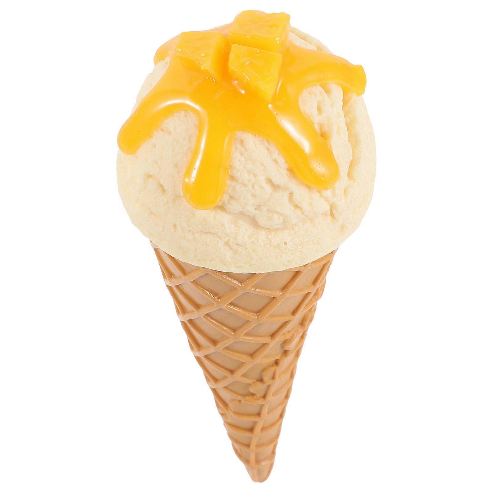 Fake Ice Cream Cone Model for Photo Props Brown PVC Material