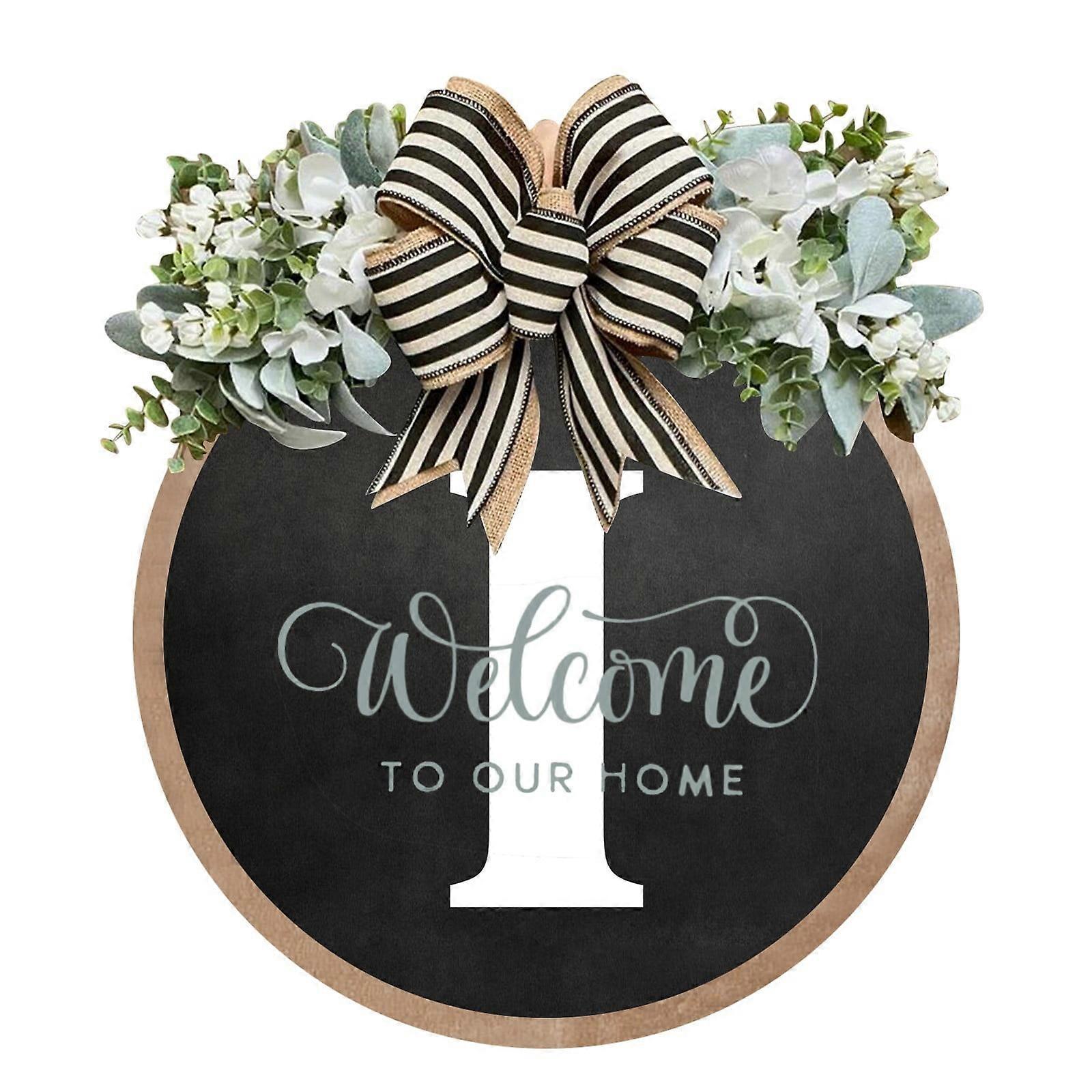 WRXMIJNHGSA Unique A Z Last Name Year Round Front Door Wreath With Bow 16