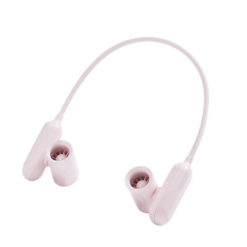 Neck Hanging Fan Multifunctional Rotatable 3 Speeds Adjustable Pink