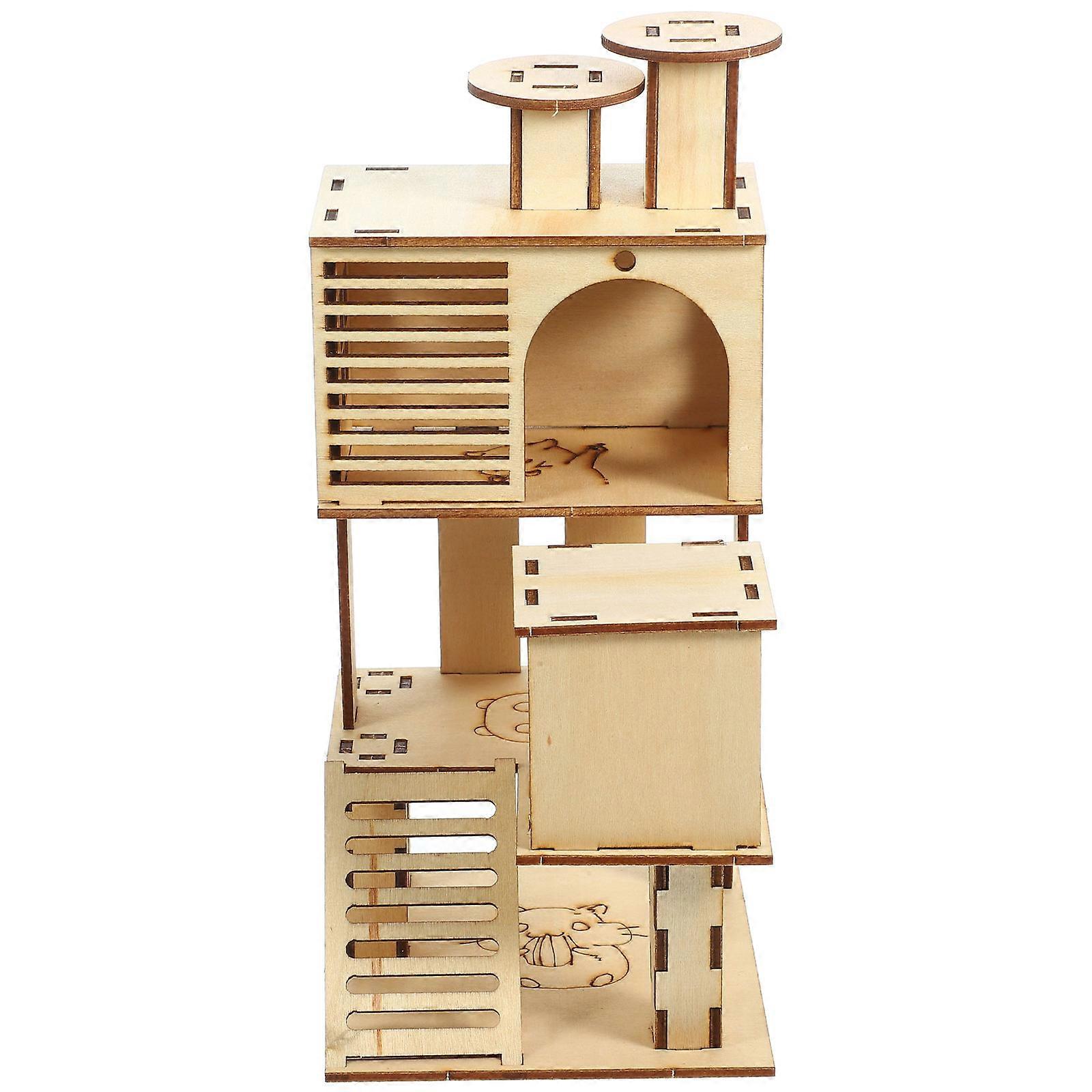 Hamster Wooden Pet Exercise House for Playground Slide Platform