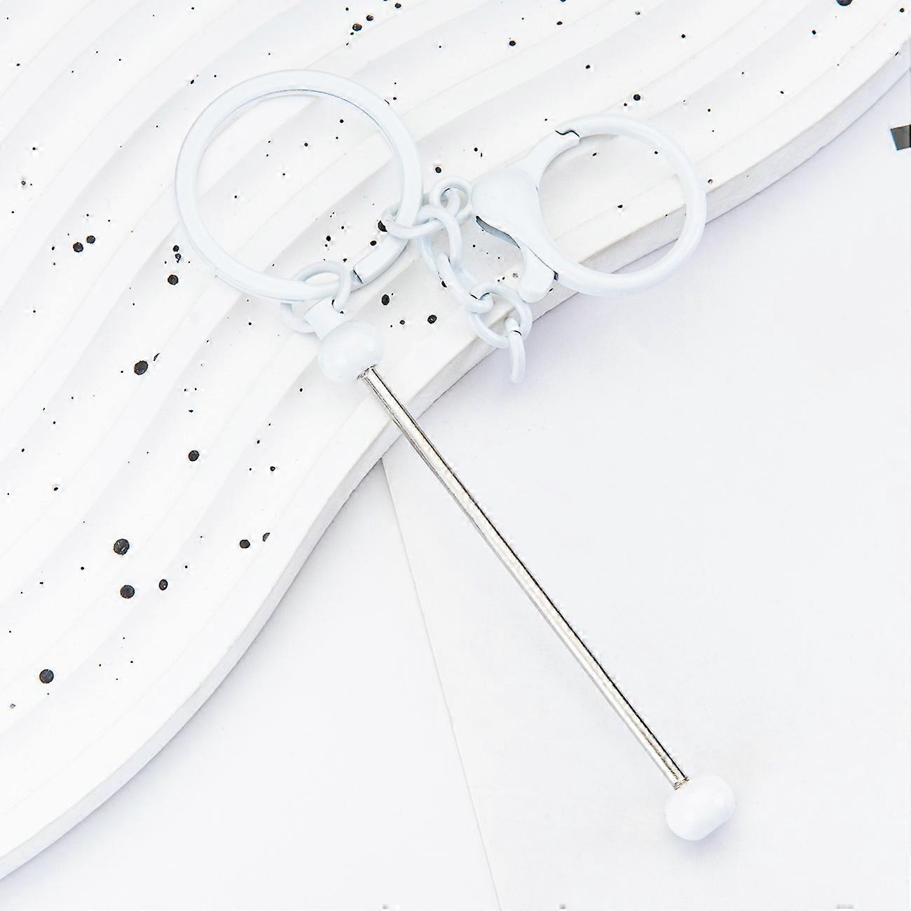 Beadable Keychains Bars Bulk Blank Beaded Metal Keychain for Craft DIY Gift