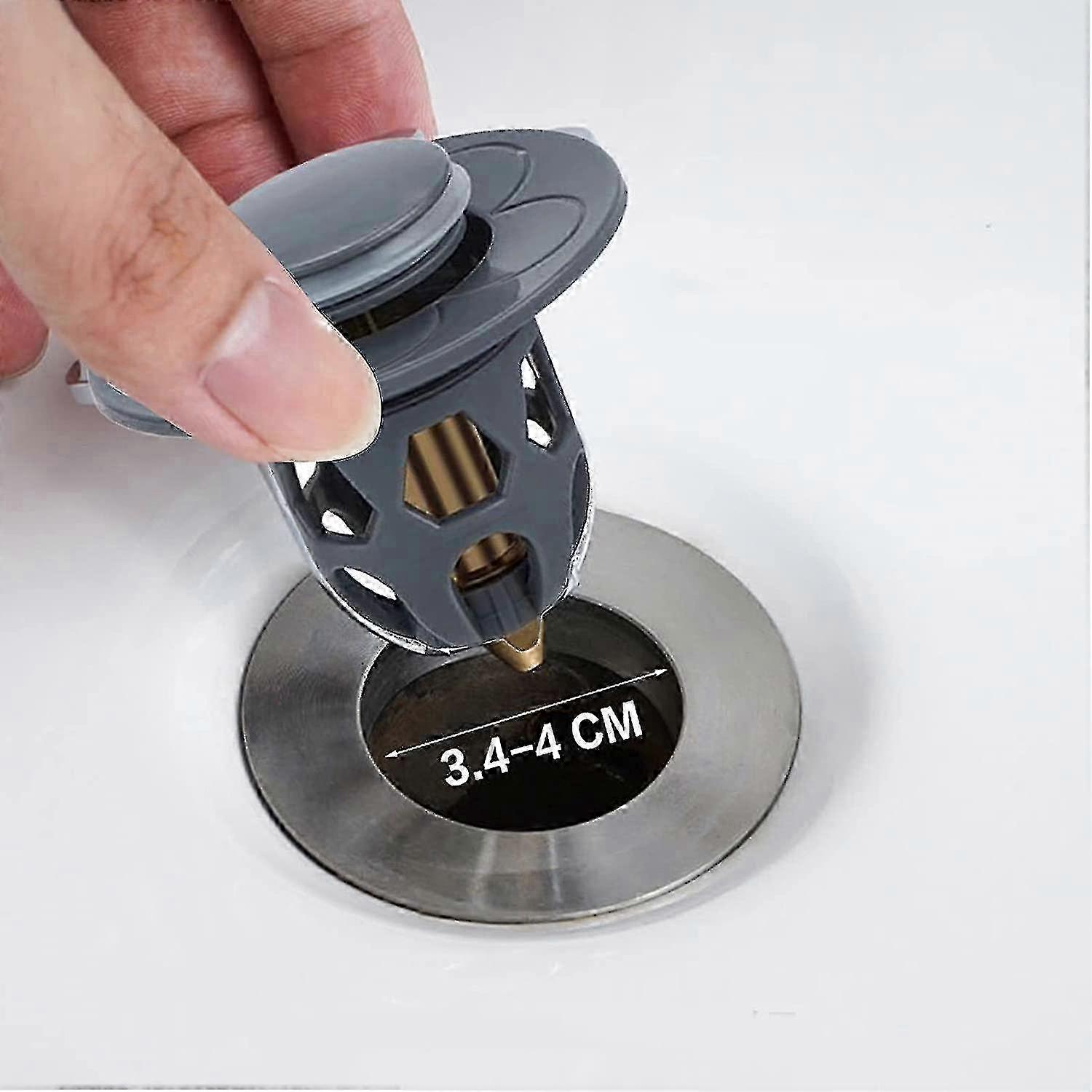 Leak-proof Copper Bounce Drain Plug, Universal Push-Type Basin Sink Stopper