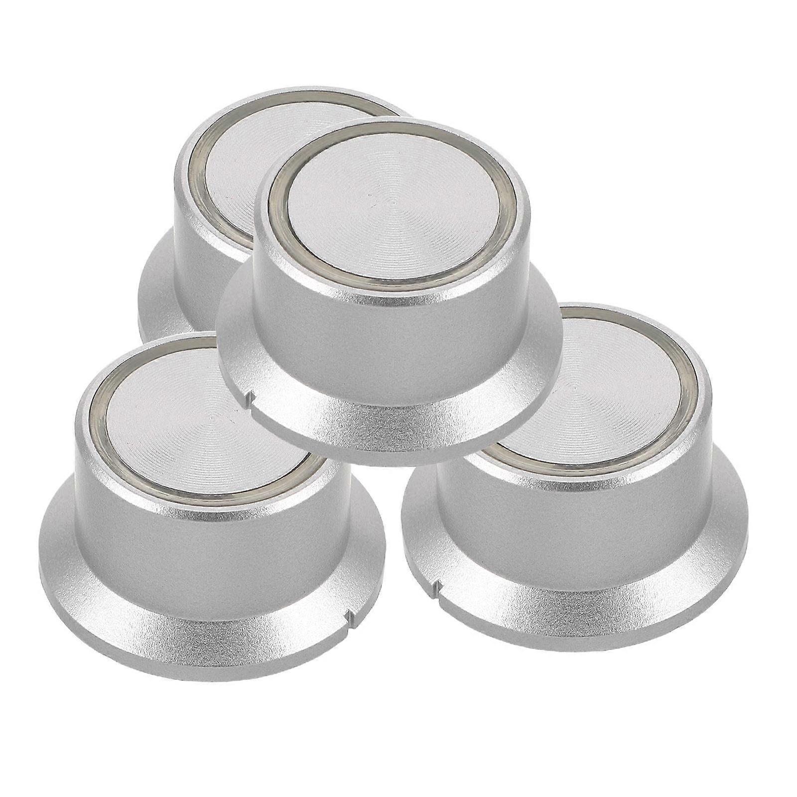 Volume Control Knobs Amplifier Volume Adjustment Hat Shape Silver 2.45X2.45X1.40CM Translucent Design 4Pack