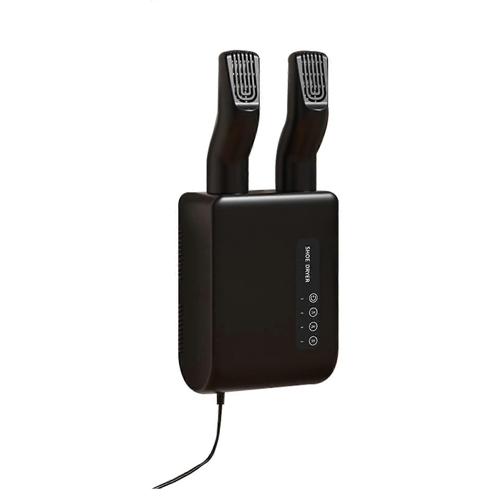Shoe Dryer with Glove Drying Function, Wall Mounted Boot Dryer, Adhesive Install, CN Plug 220V Black