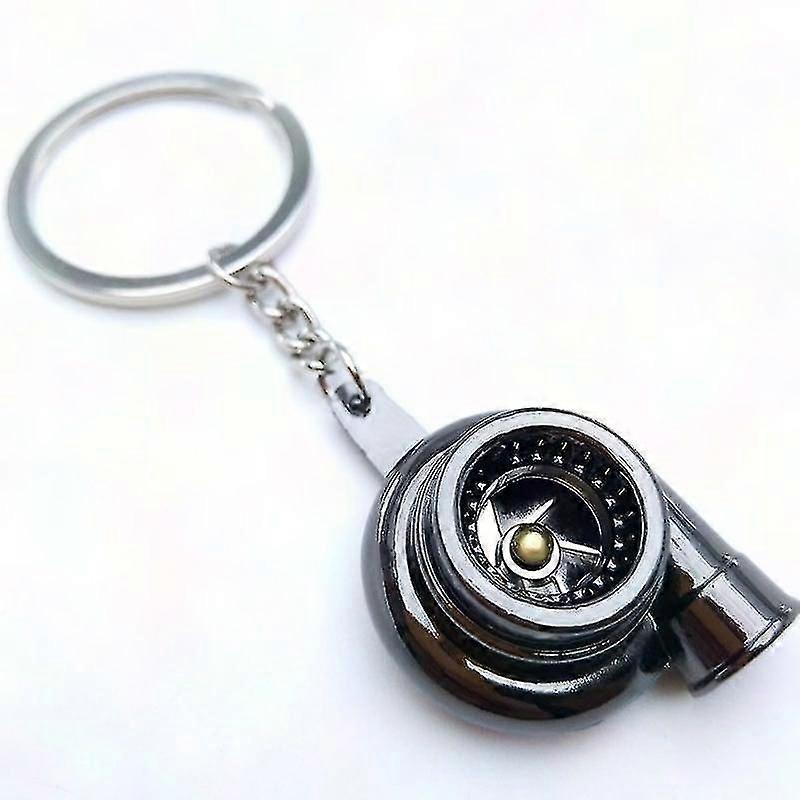 Turbo Spinning Keychain with Sound - Metal Turbine Model Key Ring