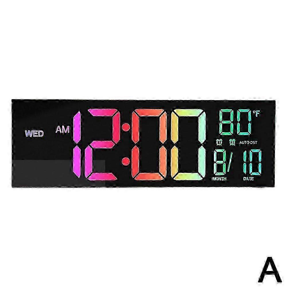 16inch Large Digital Wall Clock With Remote Control Led Screen Display Home Office Decor