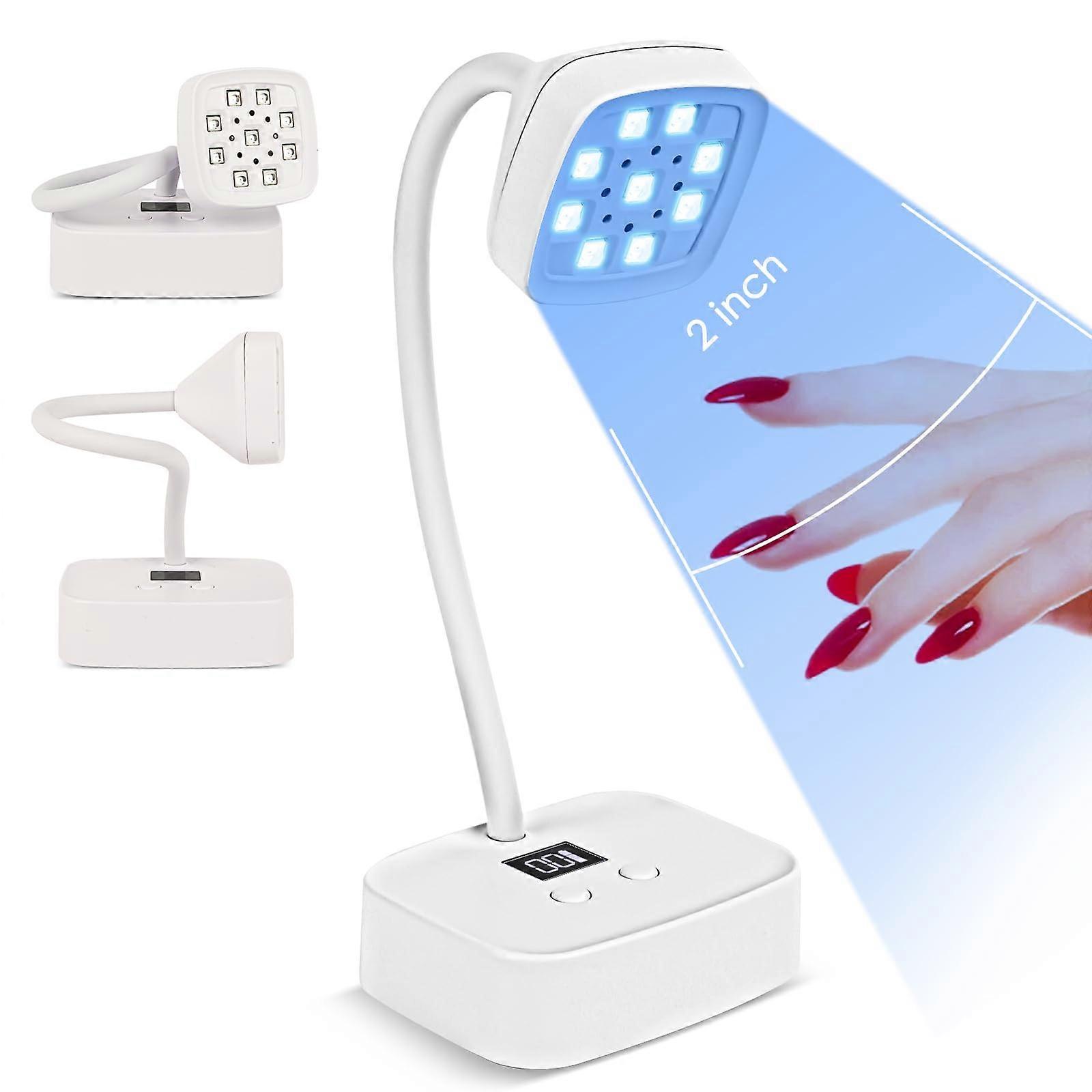 Rechargeable UV Nail Lamp with Auto Sensor, 360° Rotatable Gel Nail Dryer, Dual Timer Modes 27W