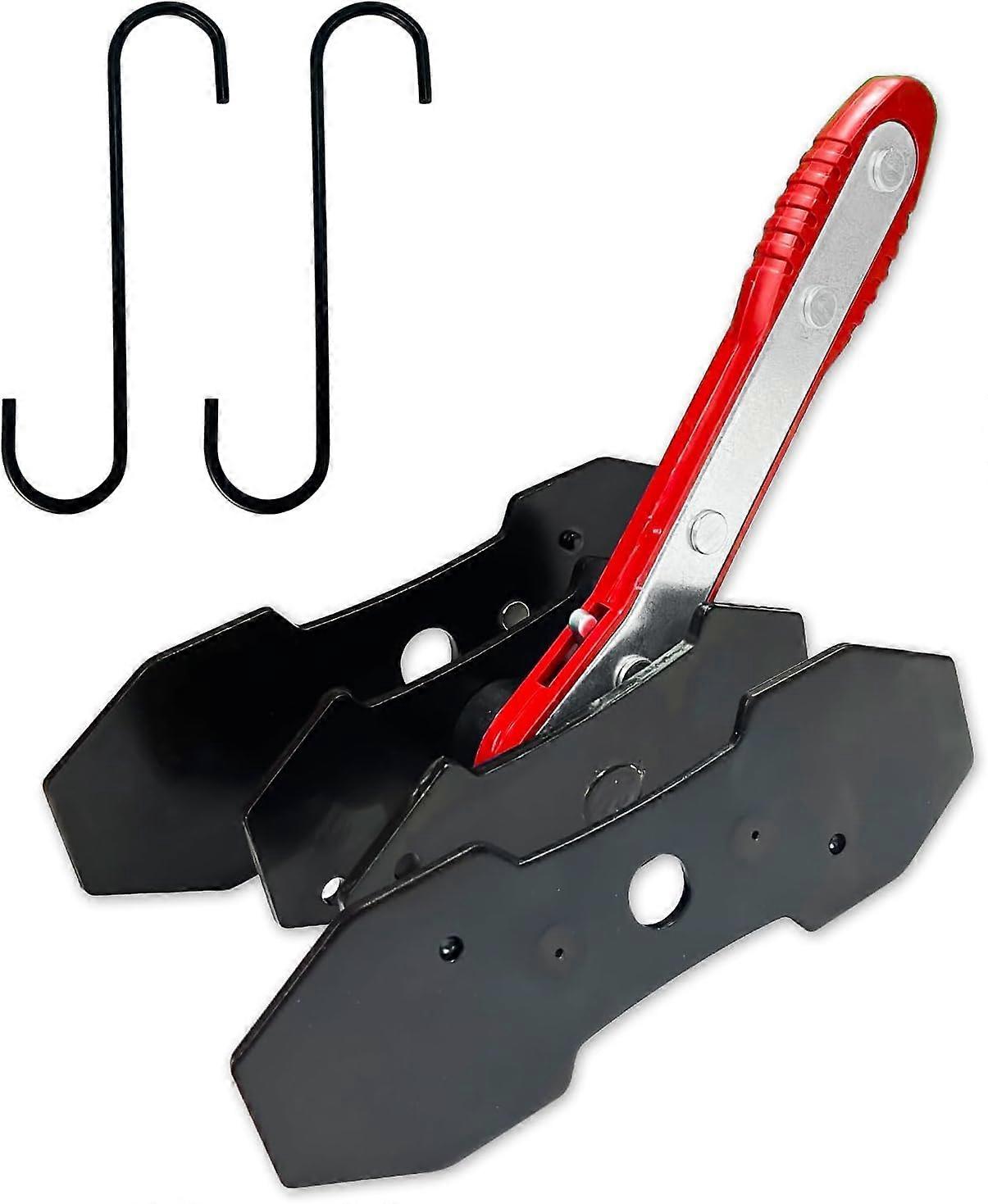 Brake Caliper Press Tool with Dual Mode Ratchet, 2 Steel Plates, Automotive Piston Spreader Red