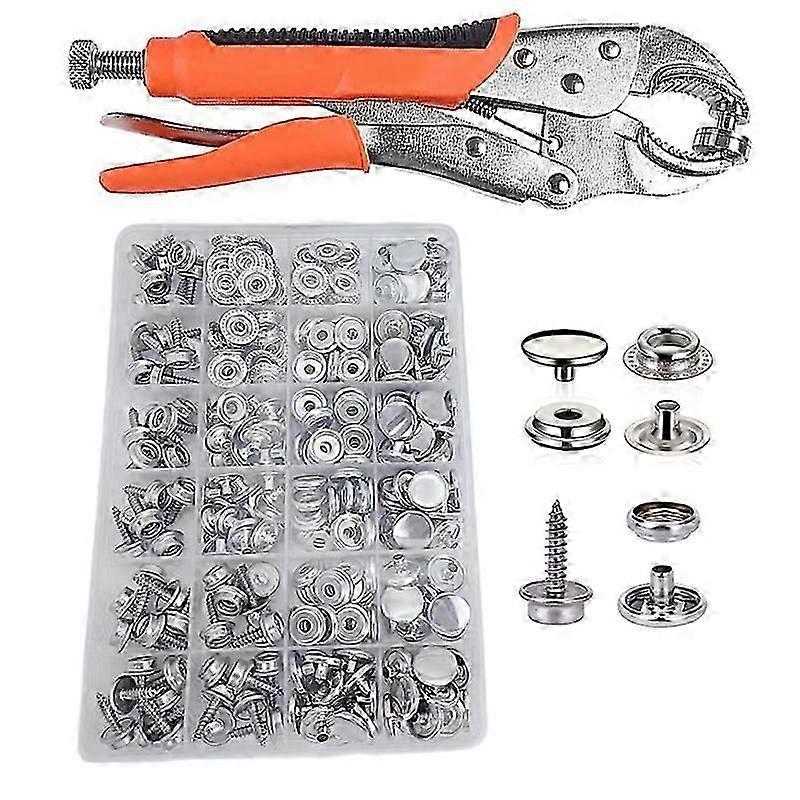 Snap Fastener Kit Adjustable Pliers with Snap Button Set for Fastening