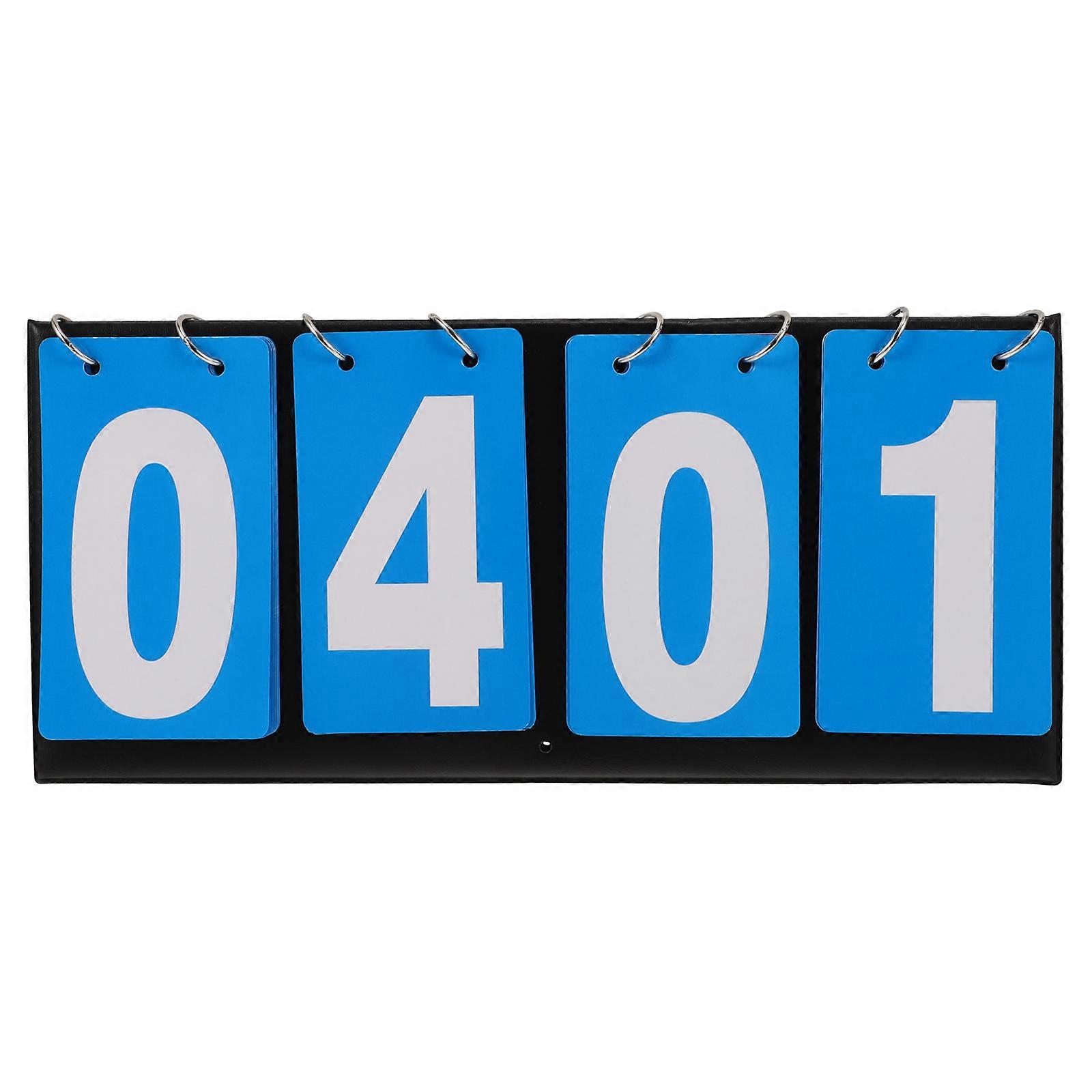 Portable Tabletop Scoreboard with Four Flipper Scoreboards 1 Set Multi Sports Scoreboard for Basketball Football Blue