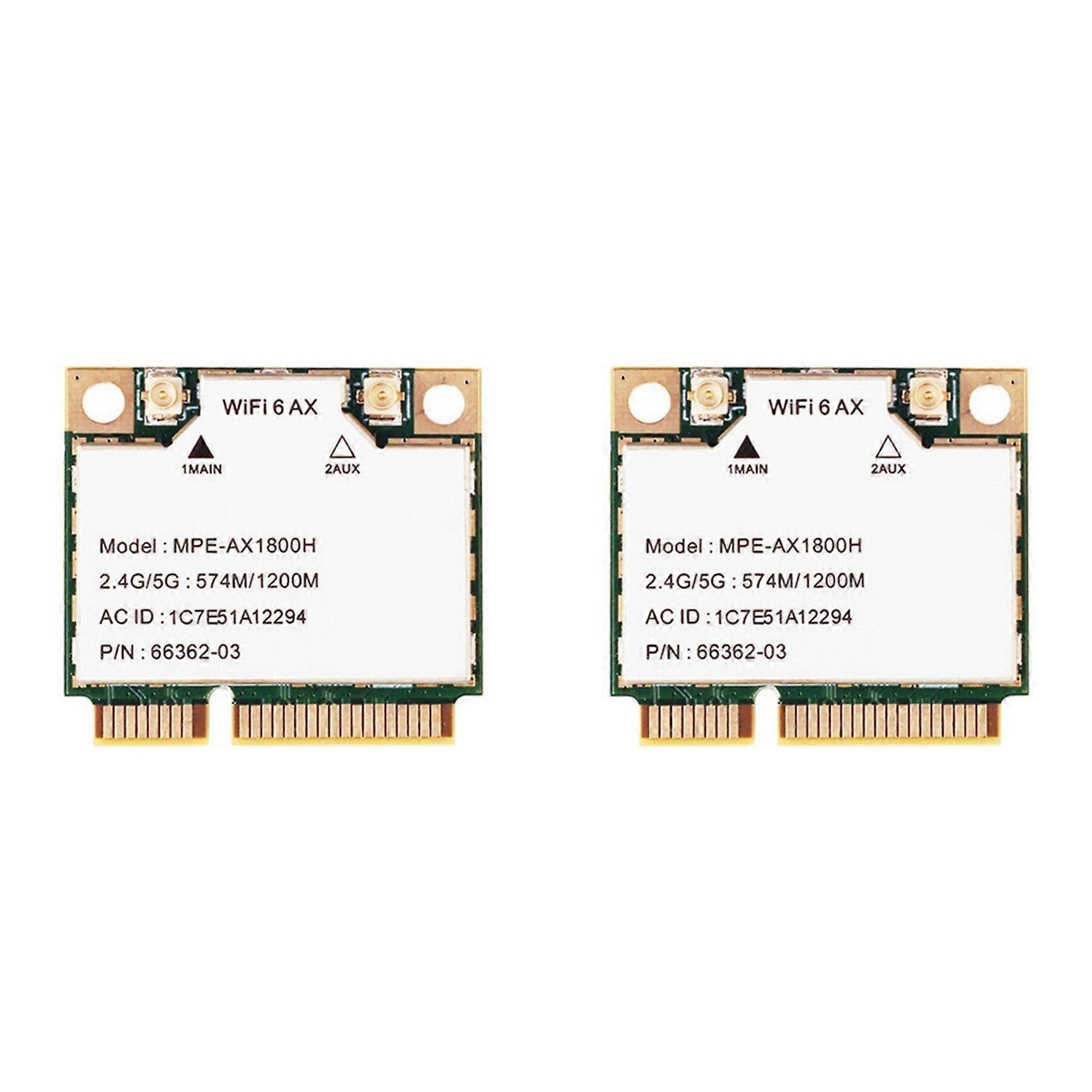 2X MPE-AX1800H WiFi6 MT7921 MINI PCI-E 2.4G/5G 574Mbps/1200Mbps Gigabit Dual Band Internal Wireless Network Card BT5.2