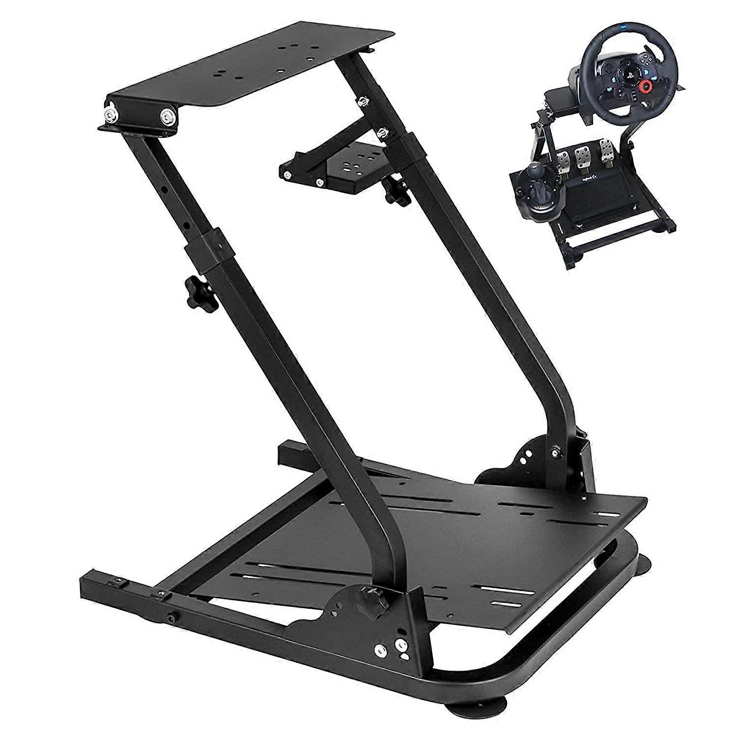 Height Adjustable Racing Wheel Stand with Pedal Support Compatible with Logitech G25 G27 G29 G920 Driving Simulator