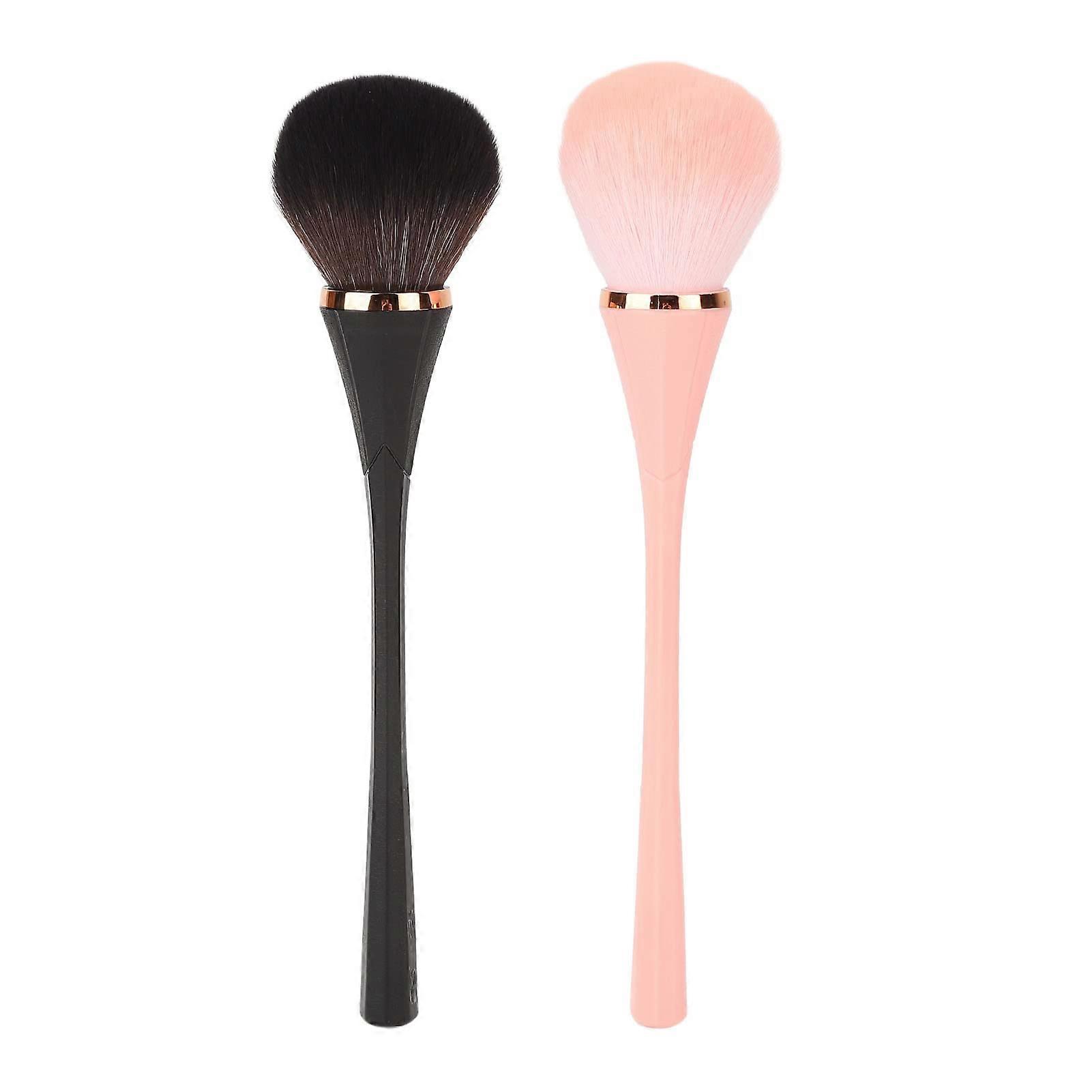 Blush Brush Set with Soft Synthetic Bristles, Ergonomic Leather Grip, Precise Blending, 2pcs Travel Kit