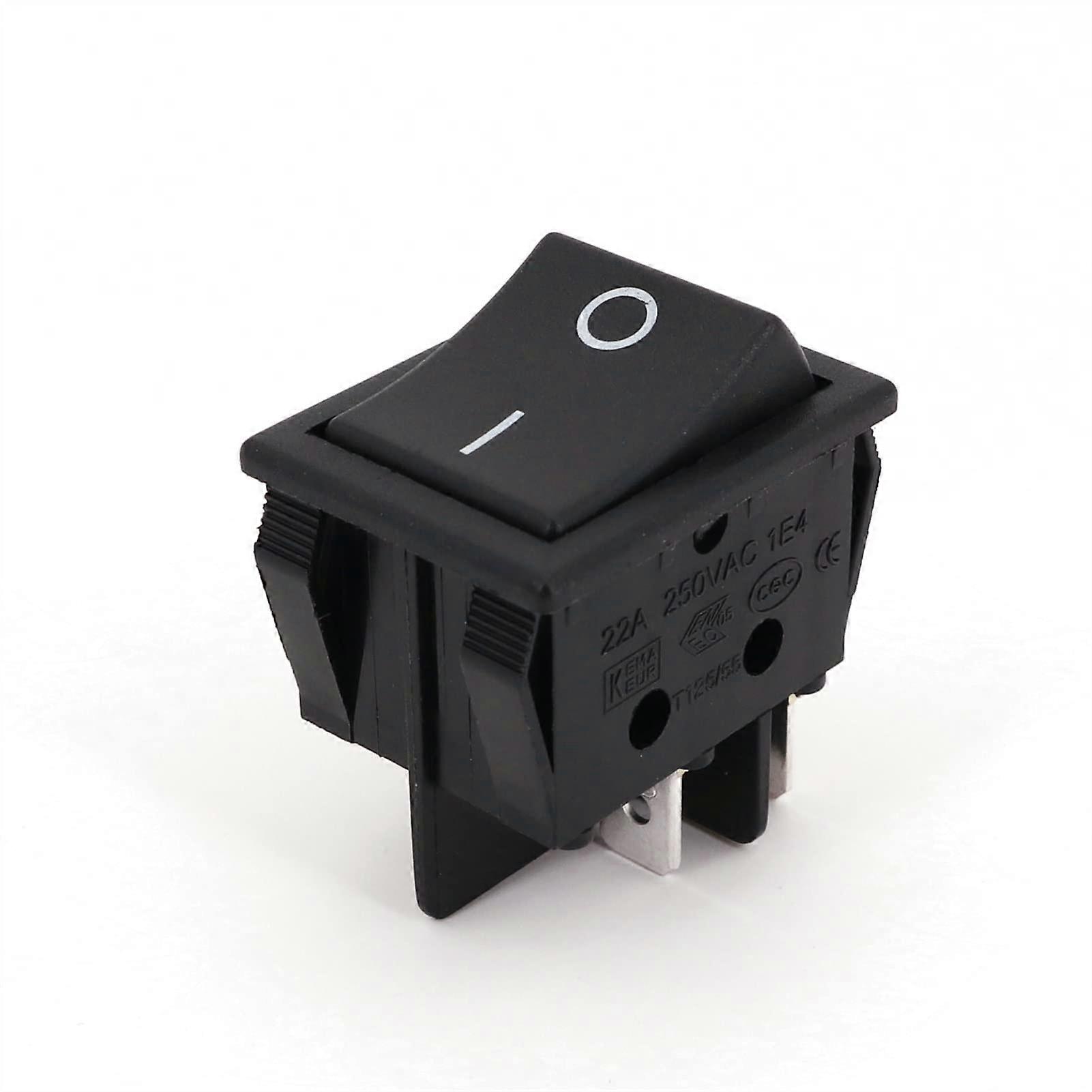 Rocker Toggle Switch 5Pcs R Series 32x25mm 4Pin DPST OnOff 20A Black