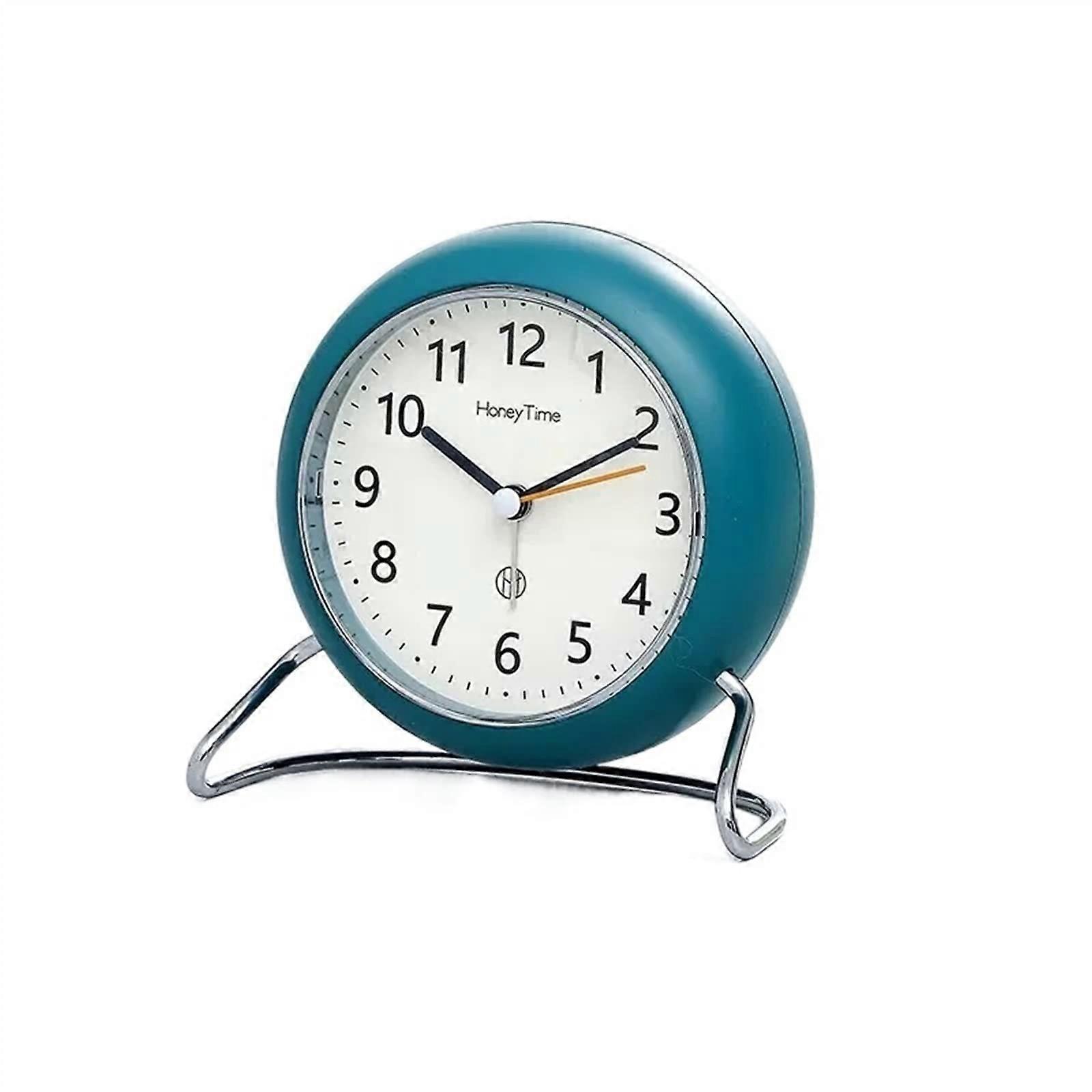 Silent NonTicking Bedside Alarm Clock with Night Light, Battery Operated Nordic Style