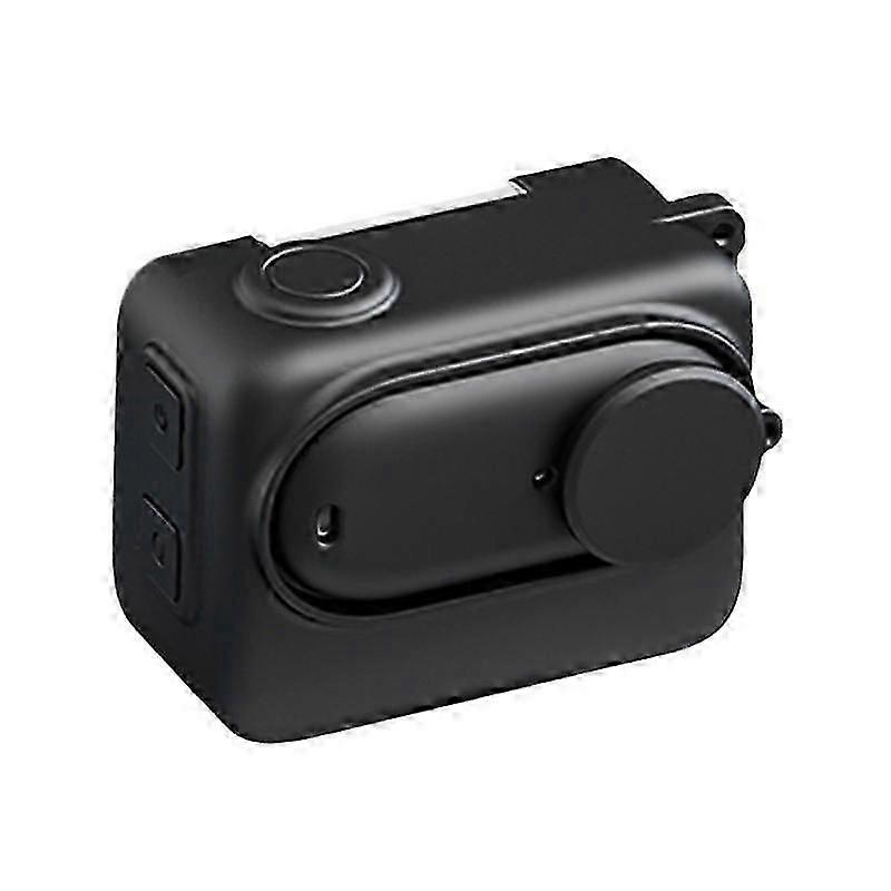 For Insta360 GO 3S Camera Charging Case Silicone Case with Lens Cap & Strap (Black)