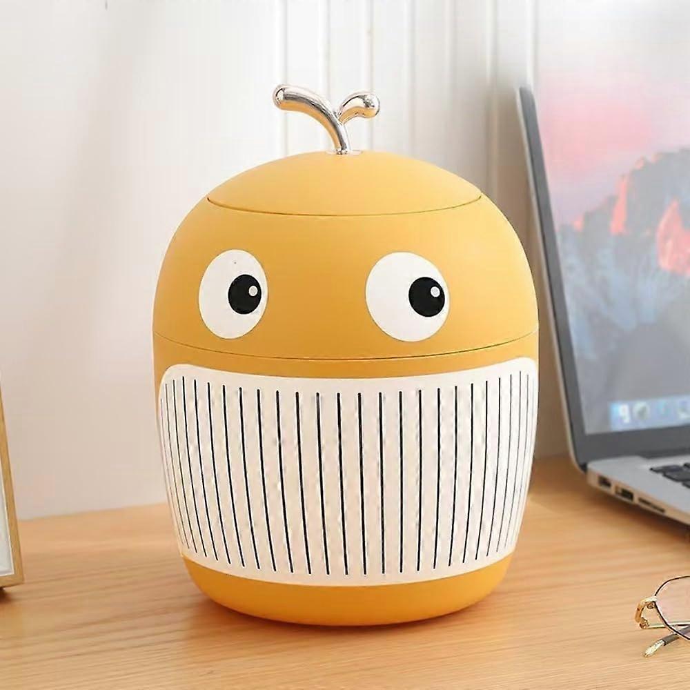 Mini Desk Trash Can Whale Shape Storage Container with Odor Filter and Cute Luminous Eyes