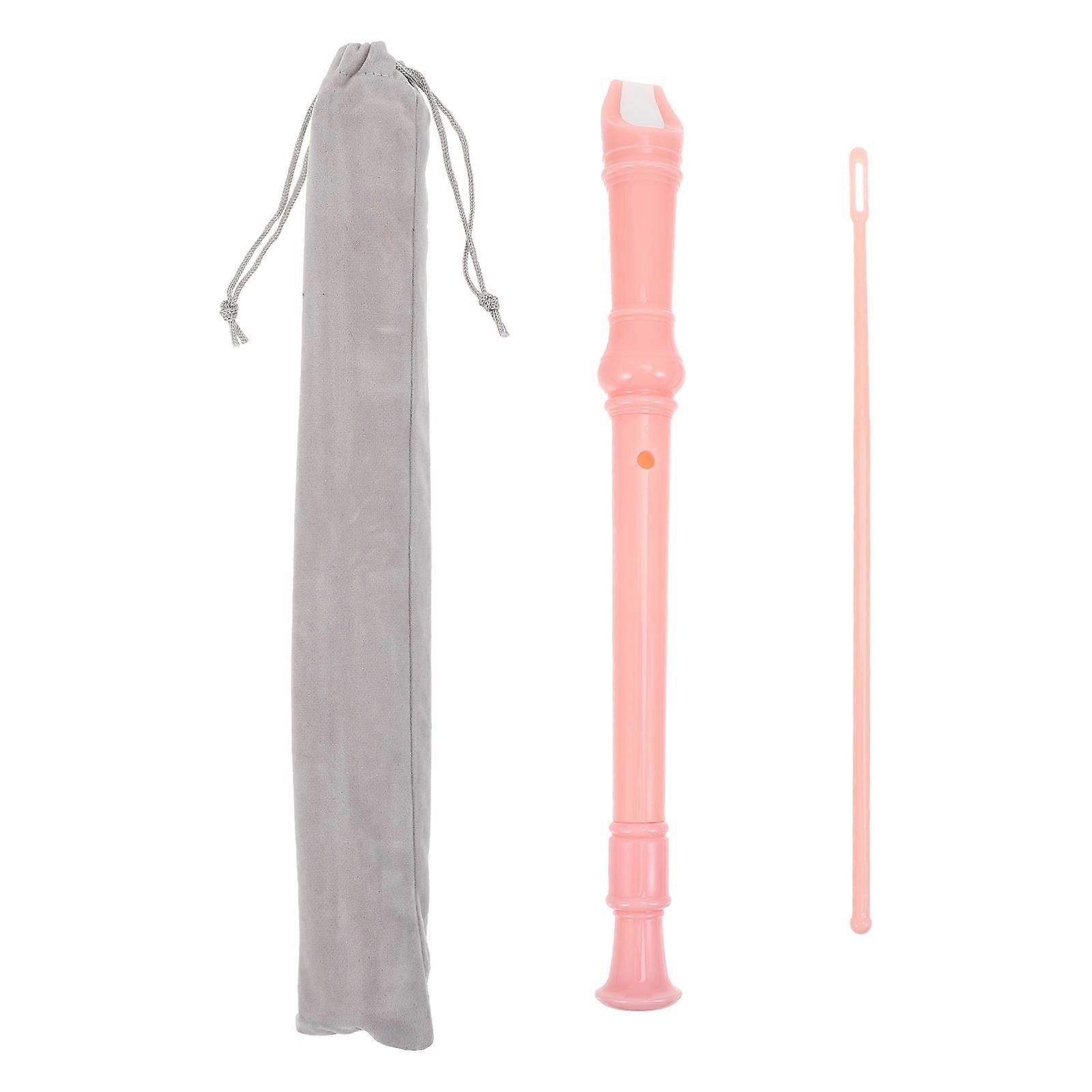 Children Flute 8 Hole Clarinet for Beginners 2Sets Pink Soprano Recorder