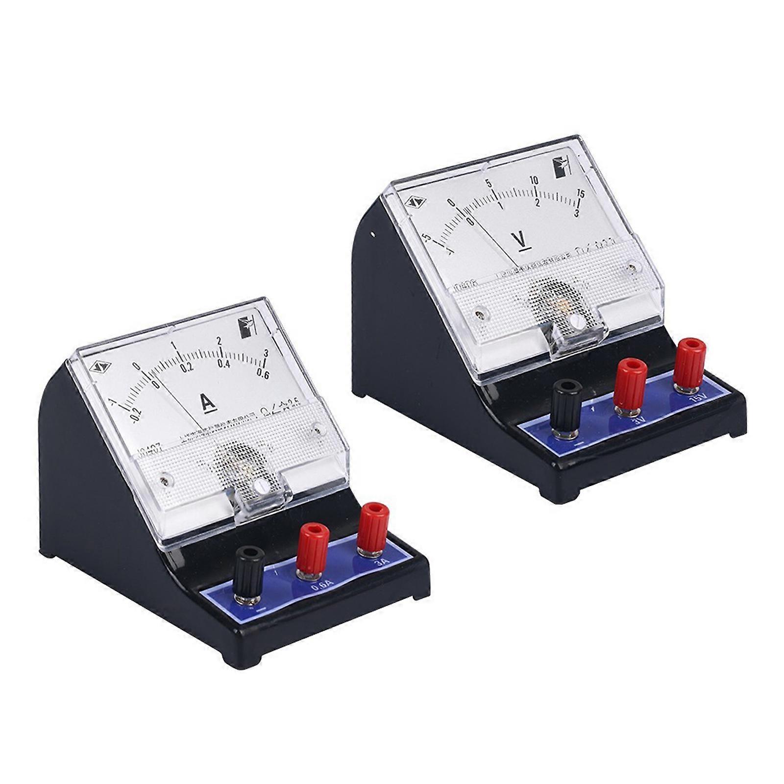Plastic Voltmeter and Ammeter Set Electric Circuit Experiment Instrument Physics Teaching Tool for Classroom Education Multicolor