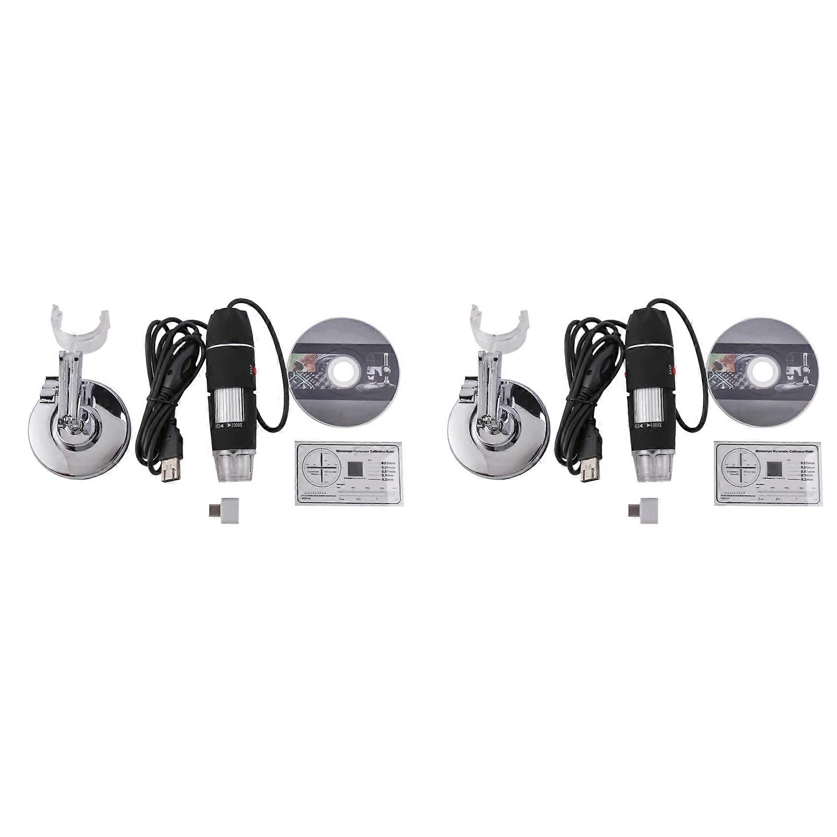 2X USB Digital Microscope 40X-1000X Handheld Microscope Camera for Students Engineers Biology Microbiological