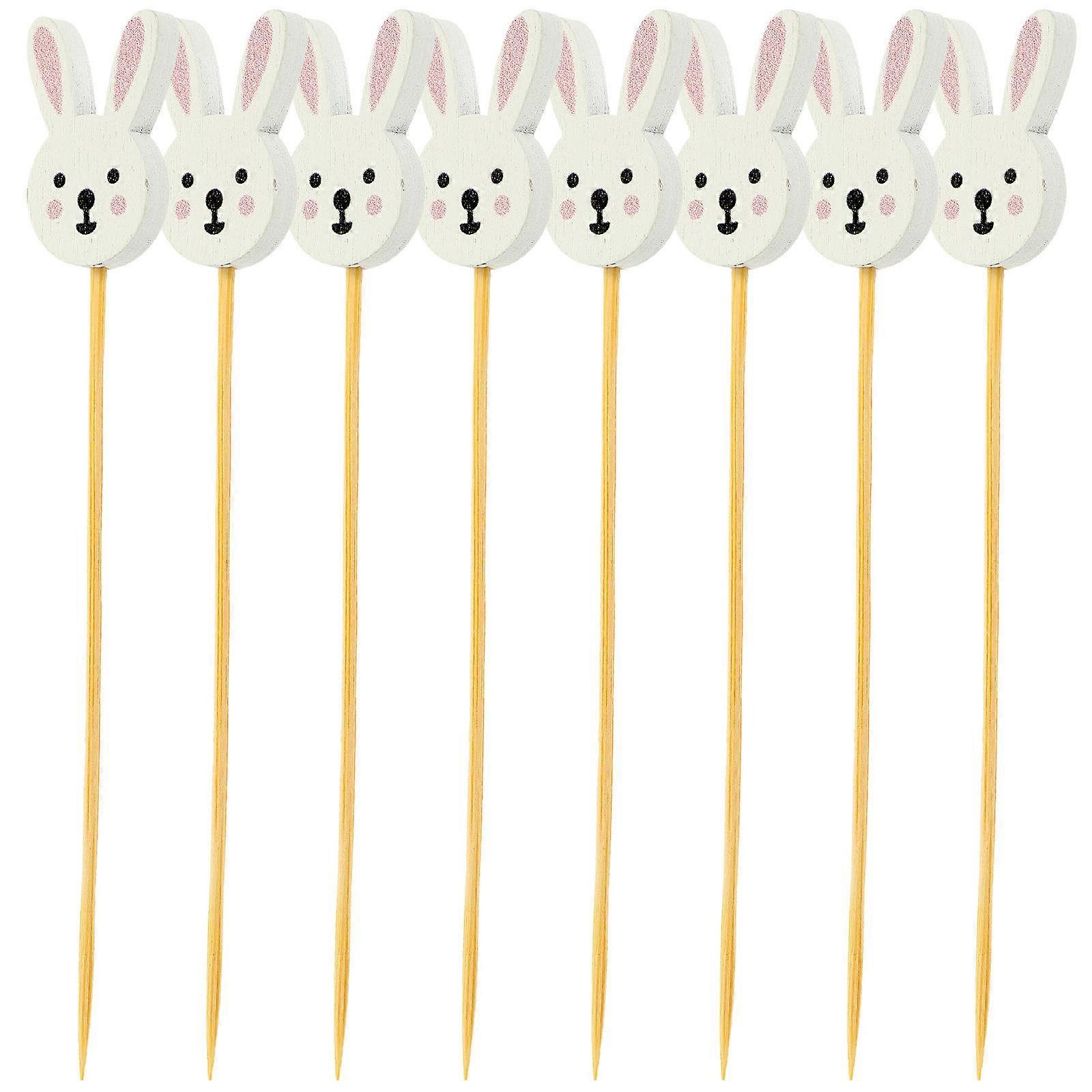 Fruit Picks Disposable Bamboo Appetizer Toothpicks Easter Atmosphere Khaki 100Pcs