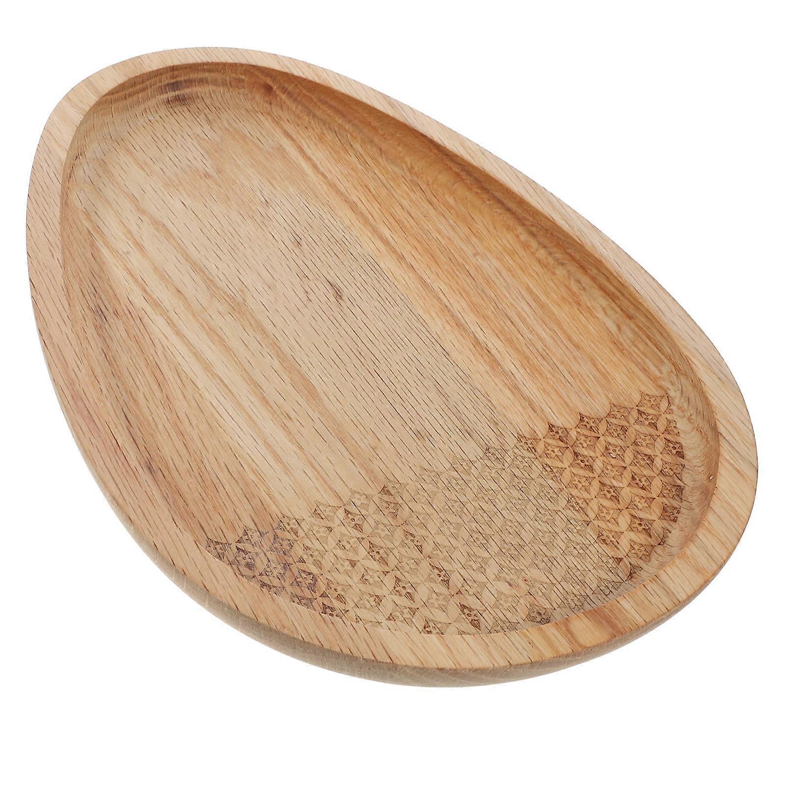 Wooden Serving Plater Snack Plate Small Tray Decor Environmental 1Set