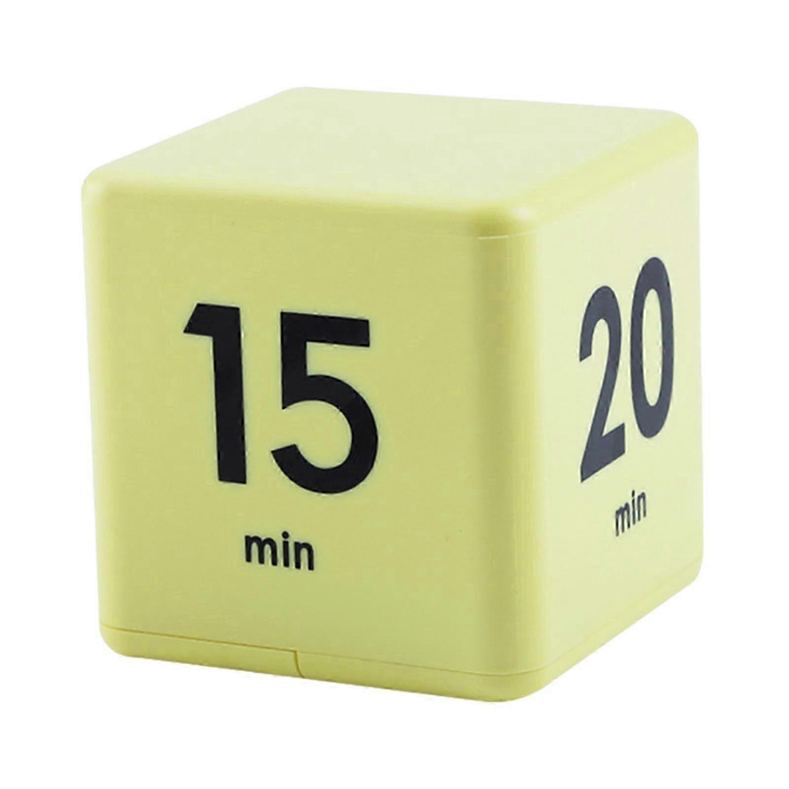 2025 Cube Timer 15/20/30/60 Minutes Countdown Rotation Timer for Tasks Work Study Kitchen Silent Alarm Vibrate Portable Pocket Size Easy Operation Tim