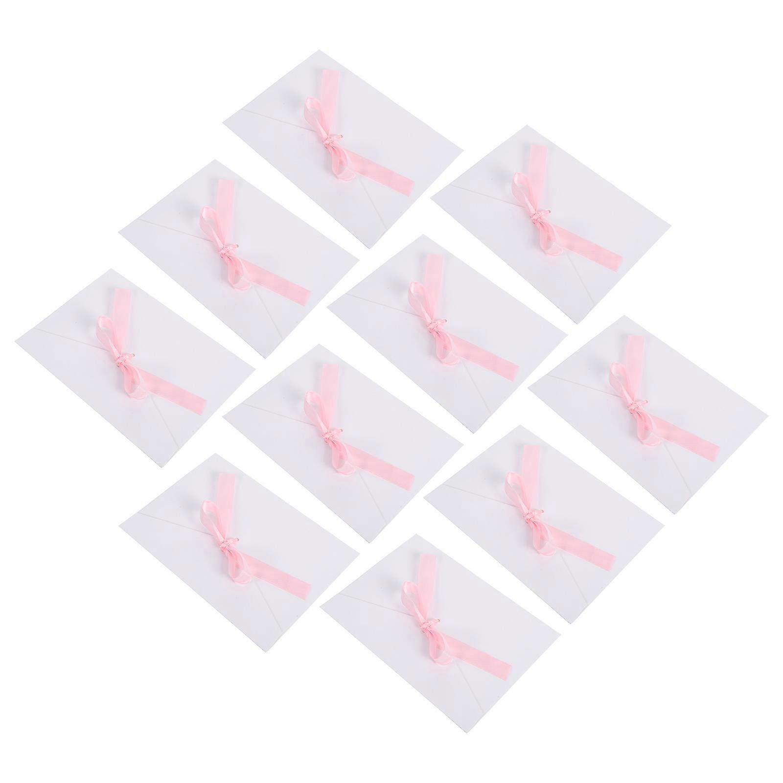 White Creative Bow Envelopes for Wedding Invitation Cards 10Pcs Set