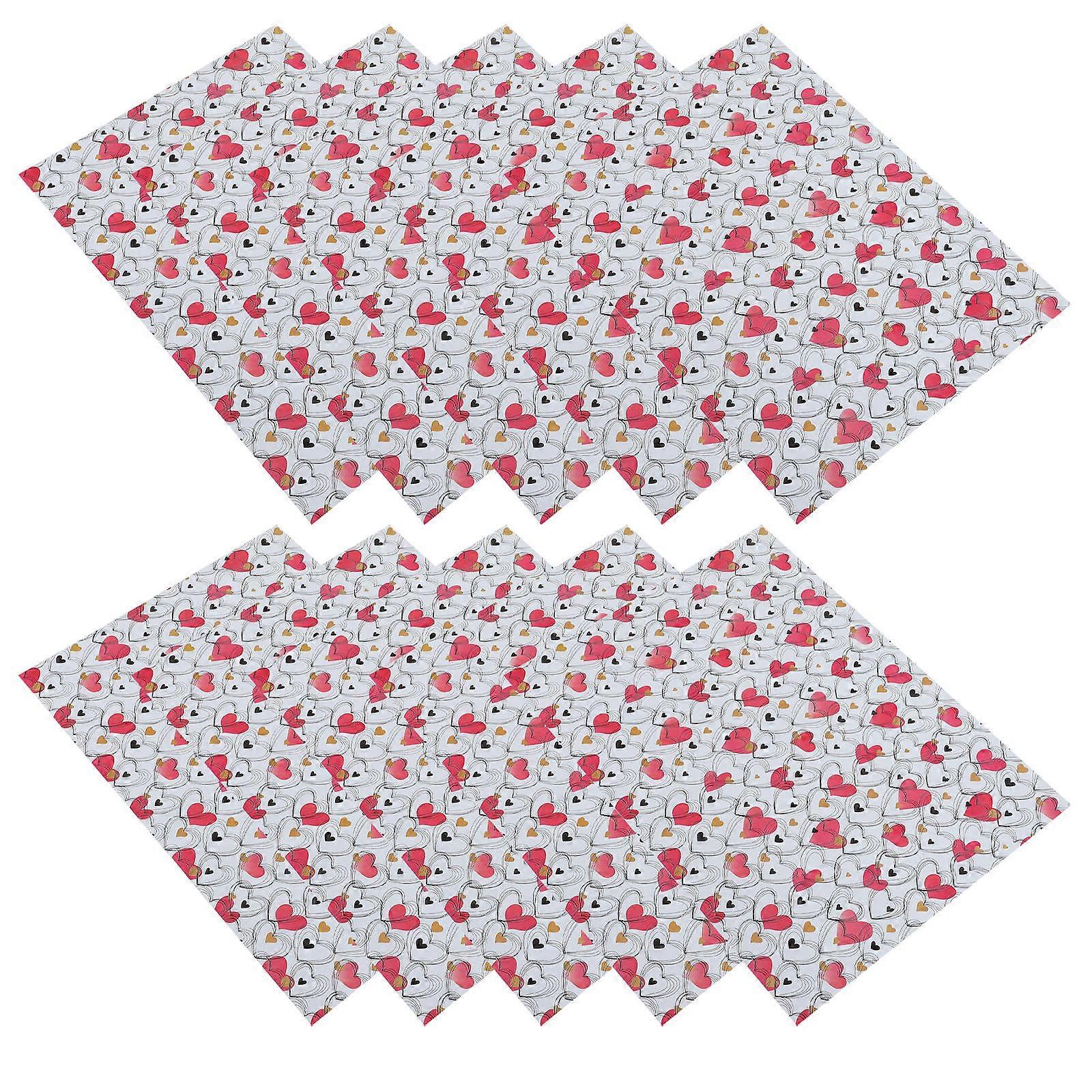 DIY Package Paper for Valentine's Day 10 Sheets Heart Pattern Wrapping