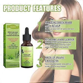 Peppermint hair nutrient solution strengthens hair growth liquid scalp massage care smoothes dry and frizzy. 25-26