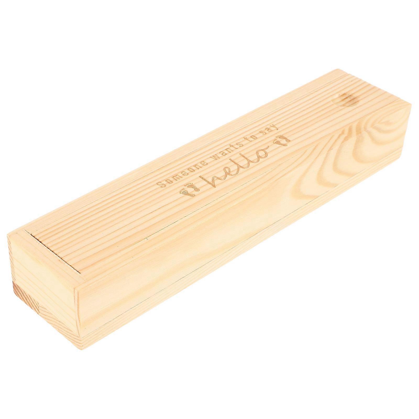 Pregnancy Test Keepsake Box for Storage Natural Wood Beige Material
