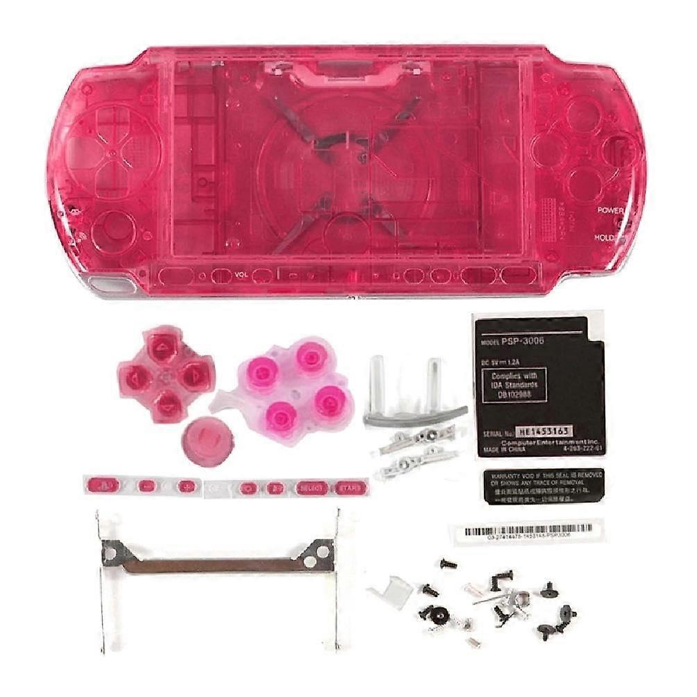 Transparent Game Console Protective Shell with Buttons and Screws, Replacement Cover for Gaming