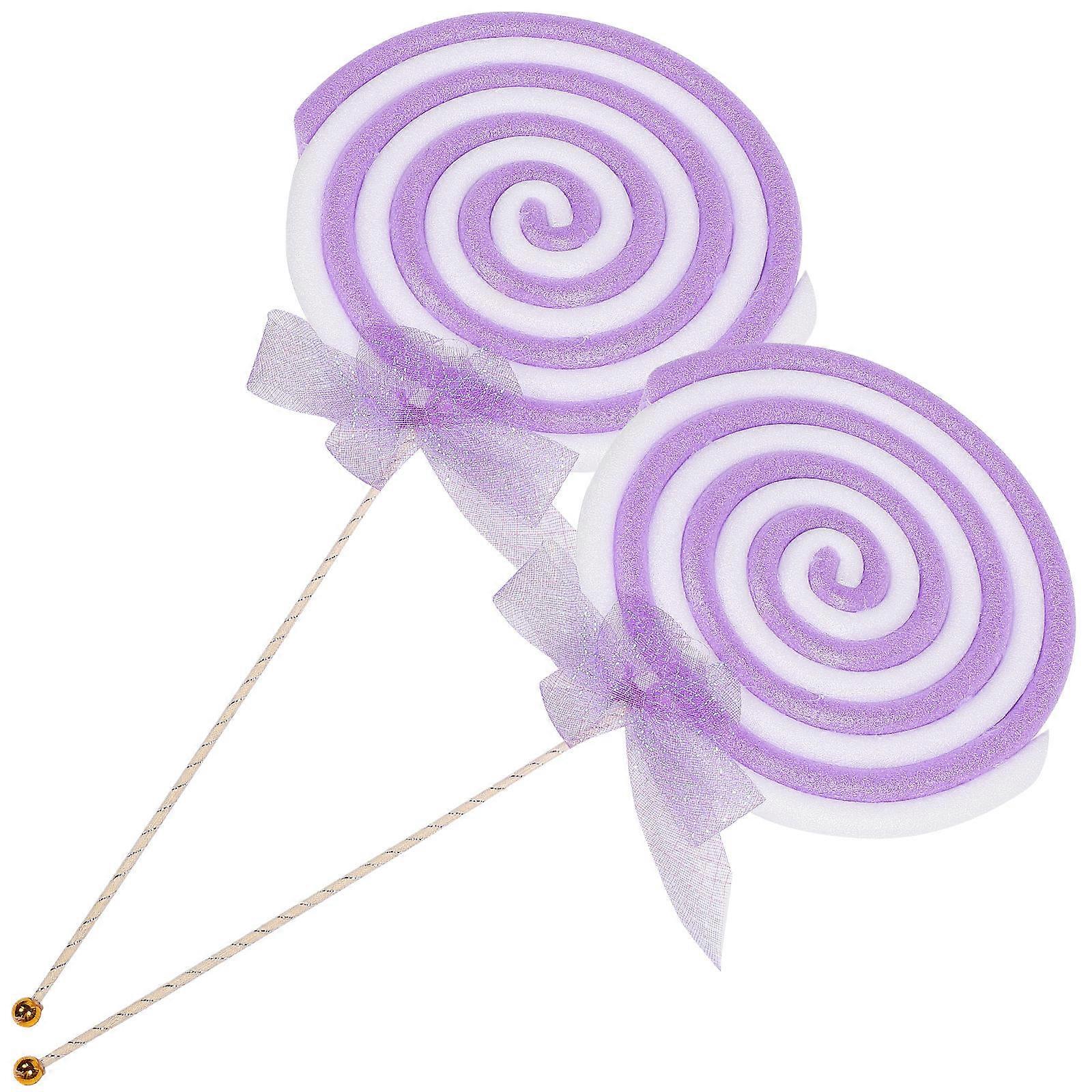 Photography Lollipop Prop Large Simulation Model for Decor 2Pcs Violet