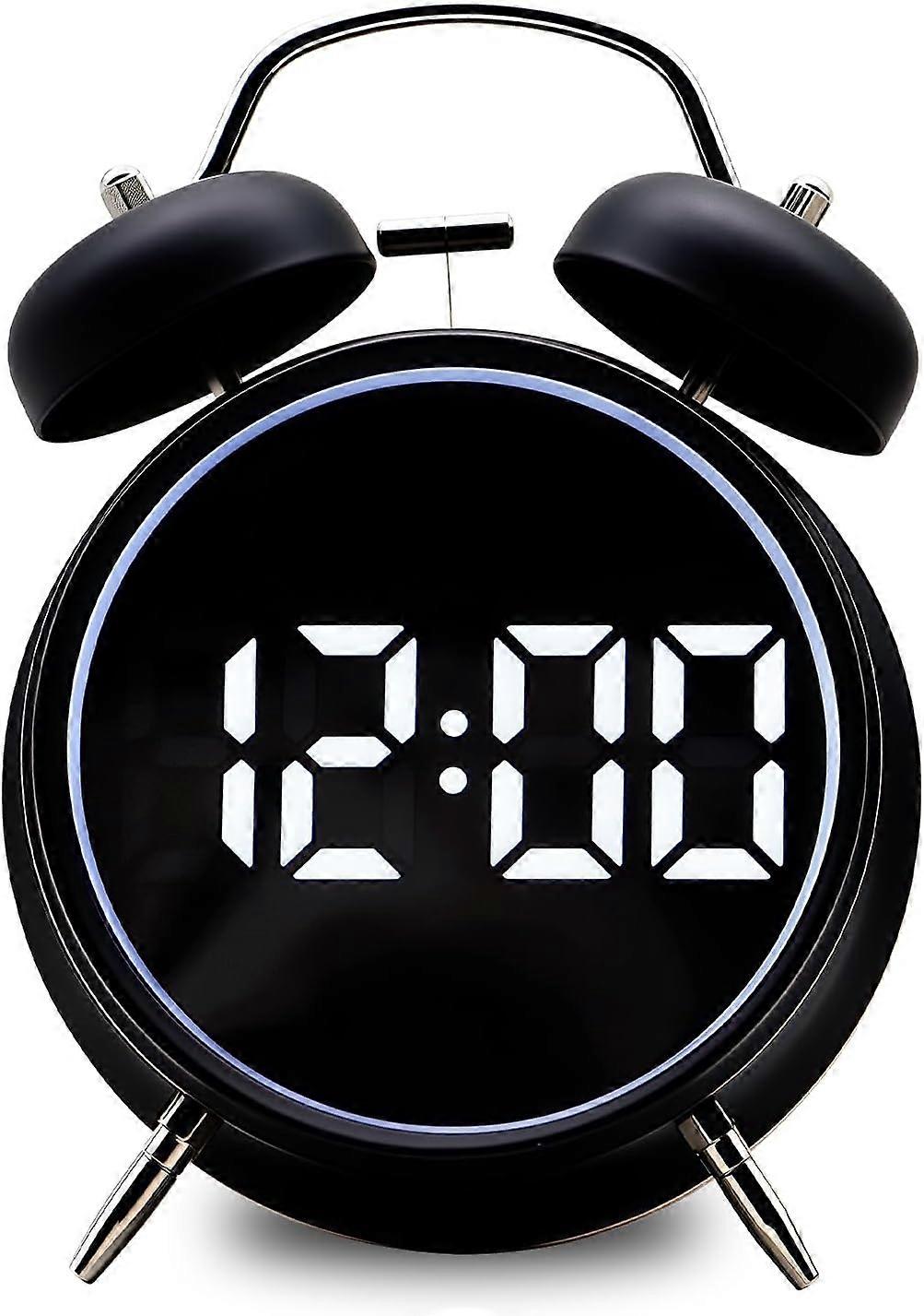 LED Digital Clock, Silent Retro Double Alarm Clock