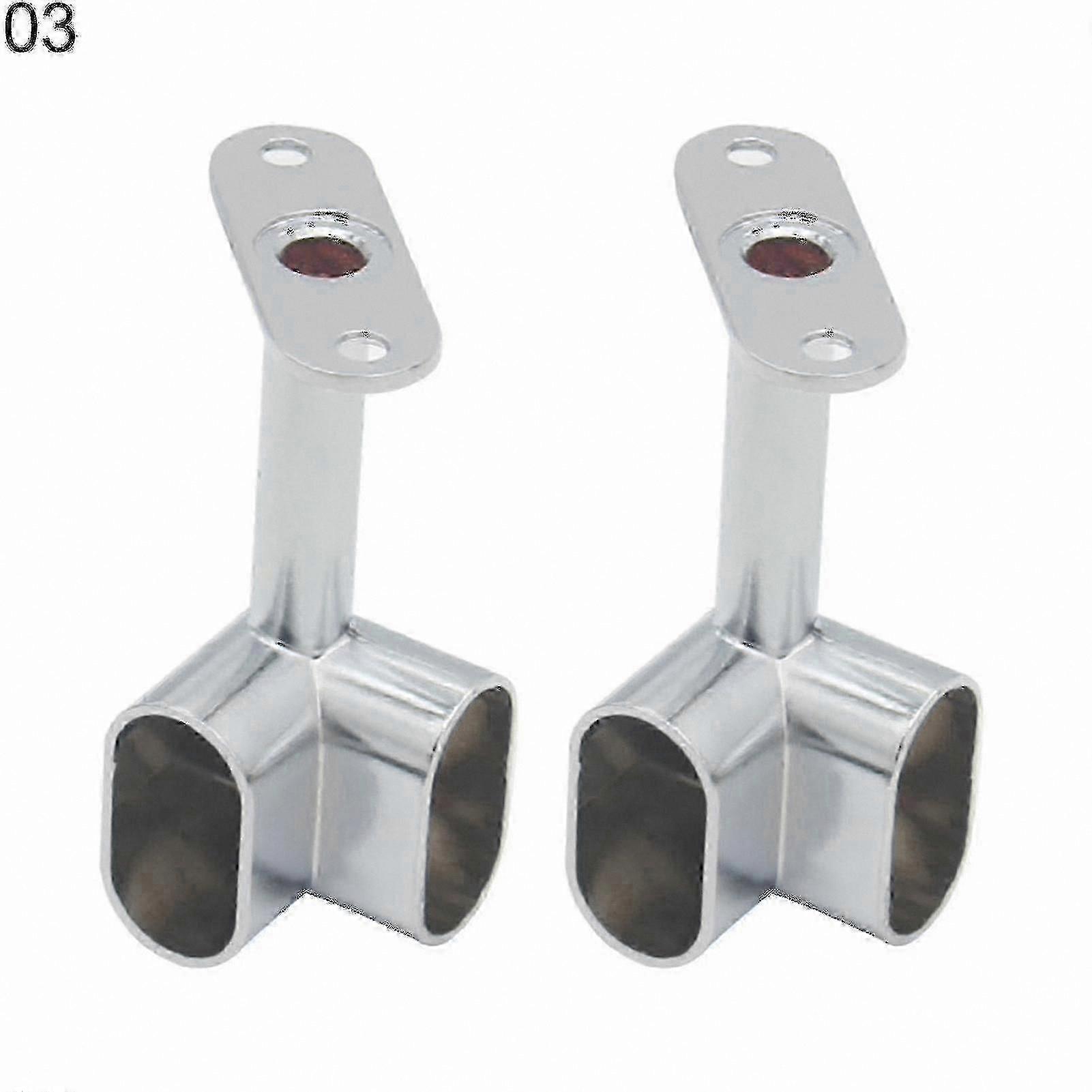 2-Pack Alloy Ceiling Mounted Corner Wardrobe Rod Holder 25-26mm