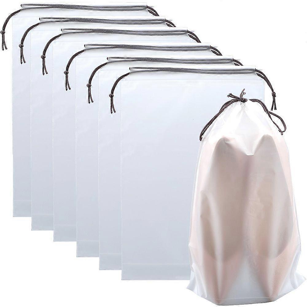 10pcs PE Velvet Drawstring Storage Bags Rectangle White 30x20x0.02~0.3cm