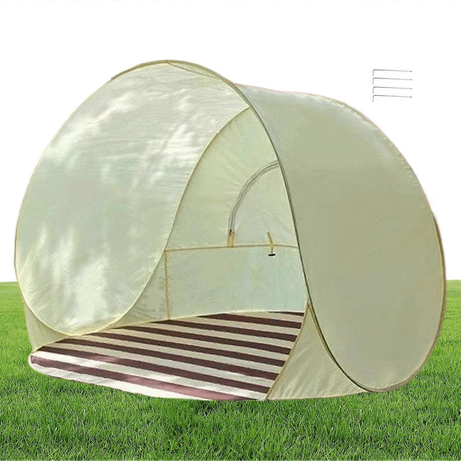Pop Up Beach Tent with UPF 50+ Sun Protection, Automatic Folding, Mesh Ventilation for Camping