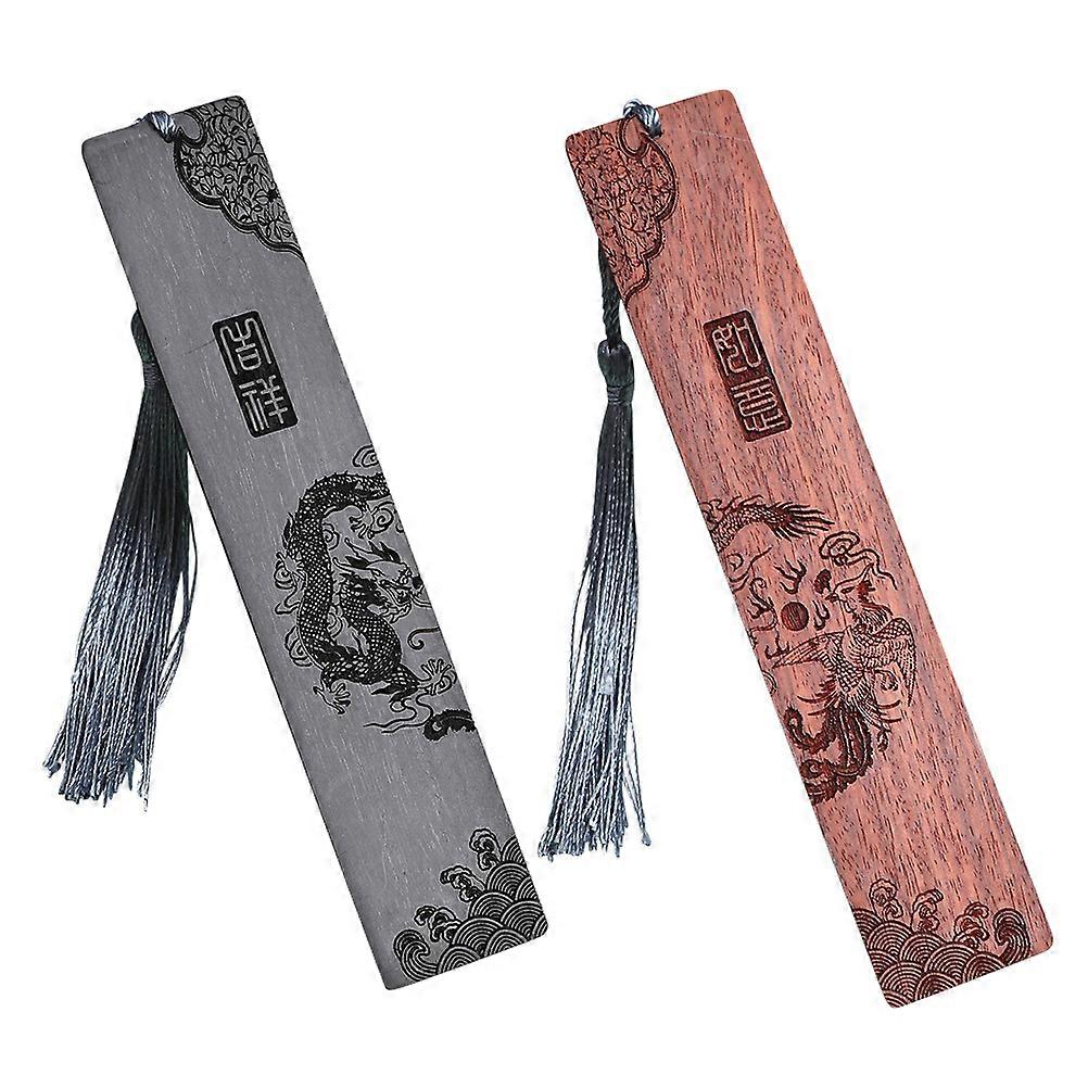 Assorted Color Wood Bookmark Decorative Book Mark with 2Pcs for Readers