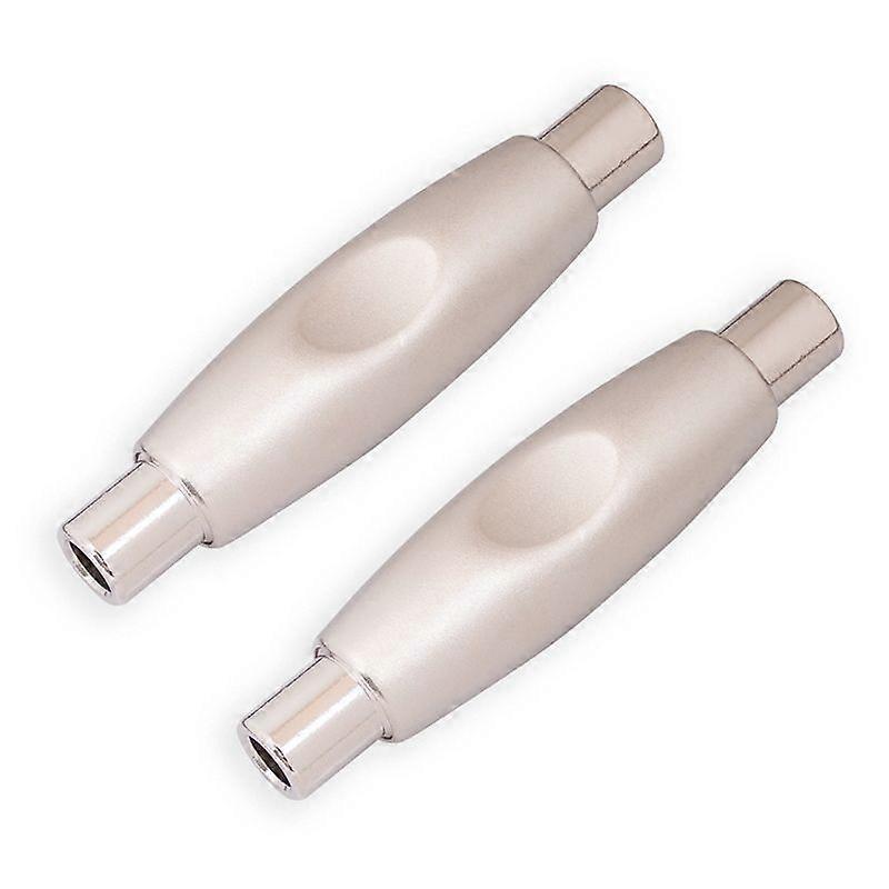 2Pcs Mono Audio Coupler Adapter Straight Through Converter,Silver