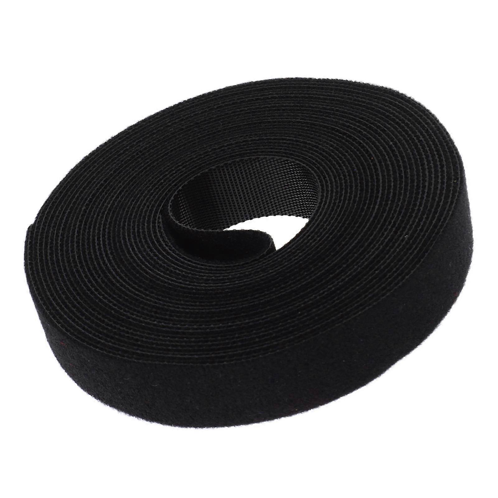 Hook and Loop Strap Cable Ties for Wire Management 3 Rolls Polyester Black