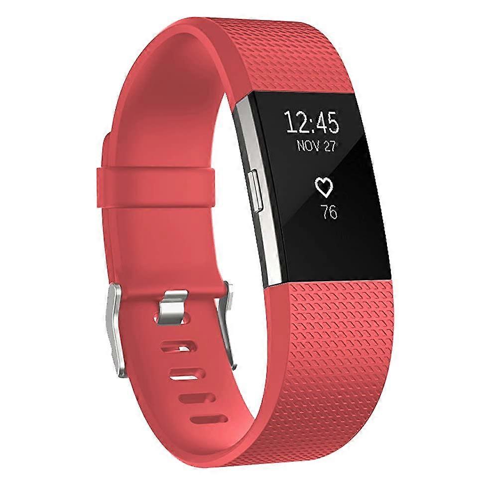 Small Red Replacement Strap Secure Tracker Fit Accessory for Fitbit Charge 2 Band