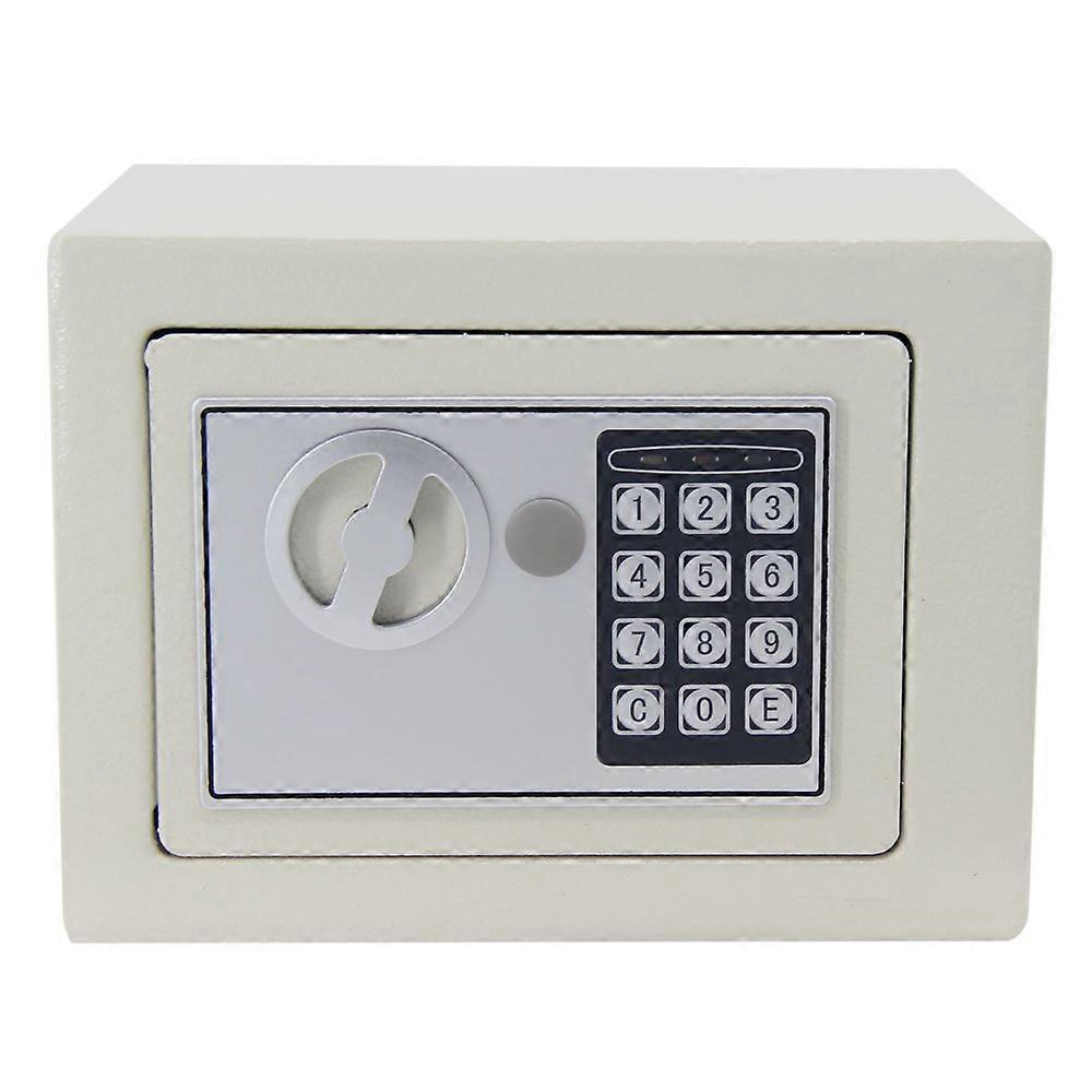 White Digital Keypad Safe with Compact SpaceSaving Design for Home and Office Security
