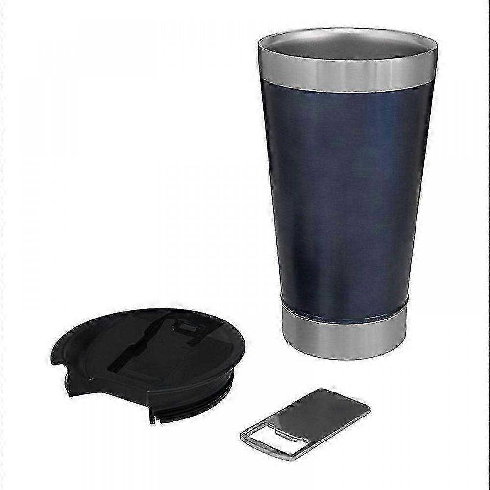 Gobelet isotherme Stanley Bottle en acier inoxydable noir de 590 ml (20 oz) avec décapsuleur intégré, compatible avec eau froide et chaude, café/bière - Fermeture rapide