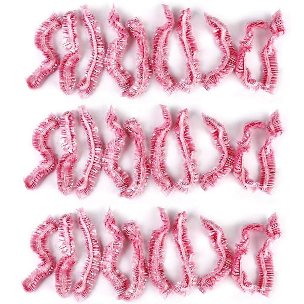 Bathing Caps Disposable Pink Shower Caps for Bathing Use 100Pcs Set